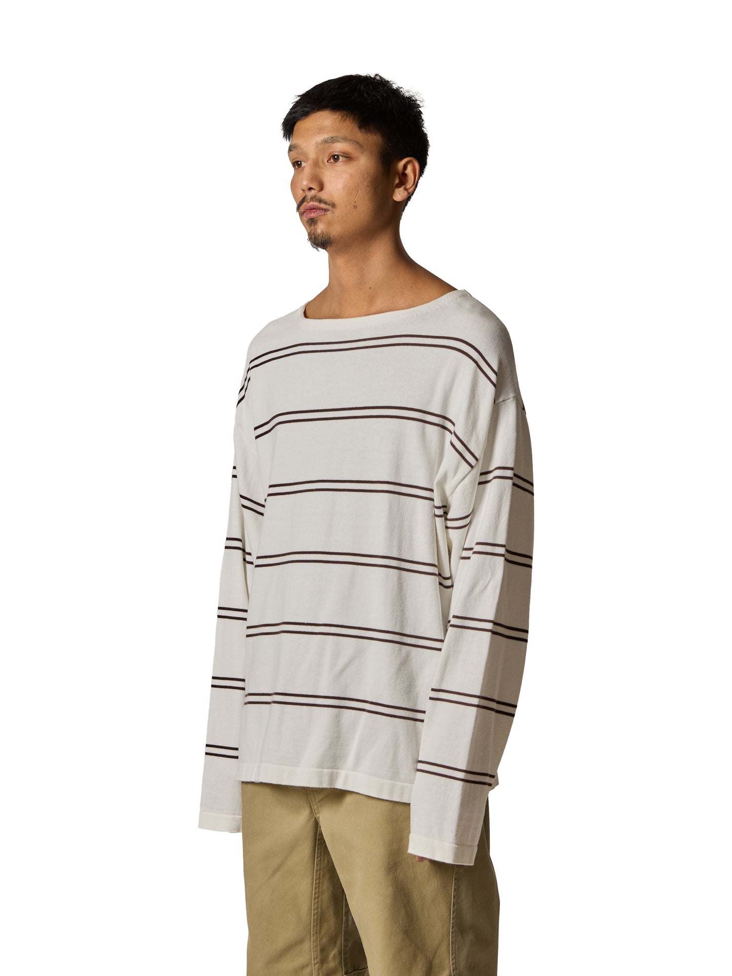 ORGANIZED BORDER SWEATER /COTTON YARN
