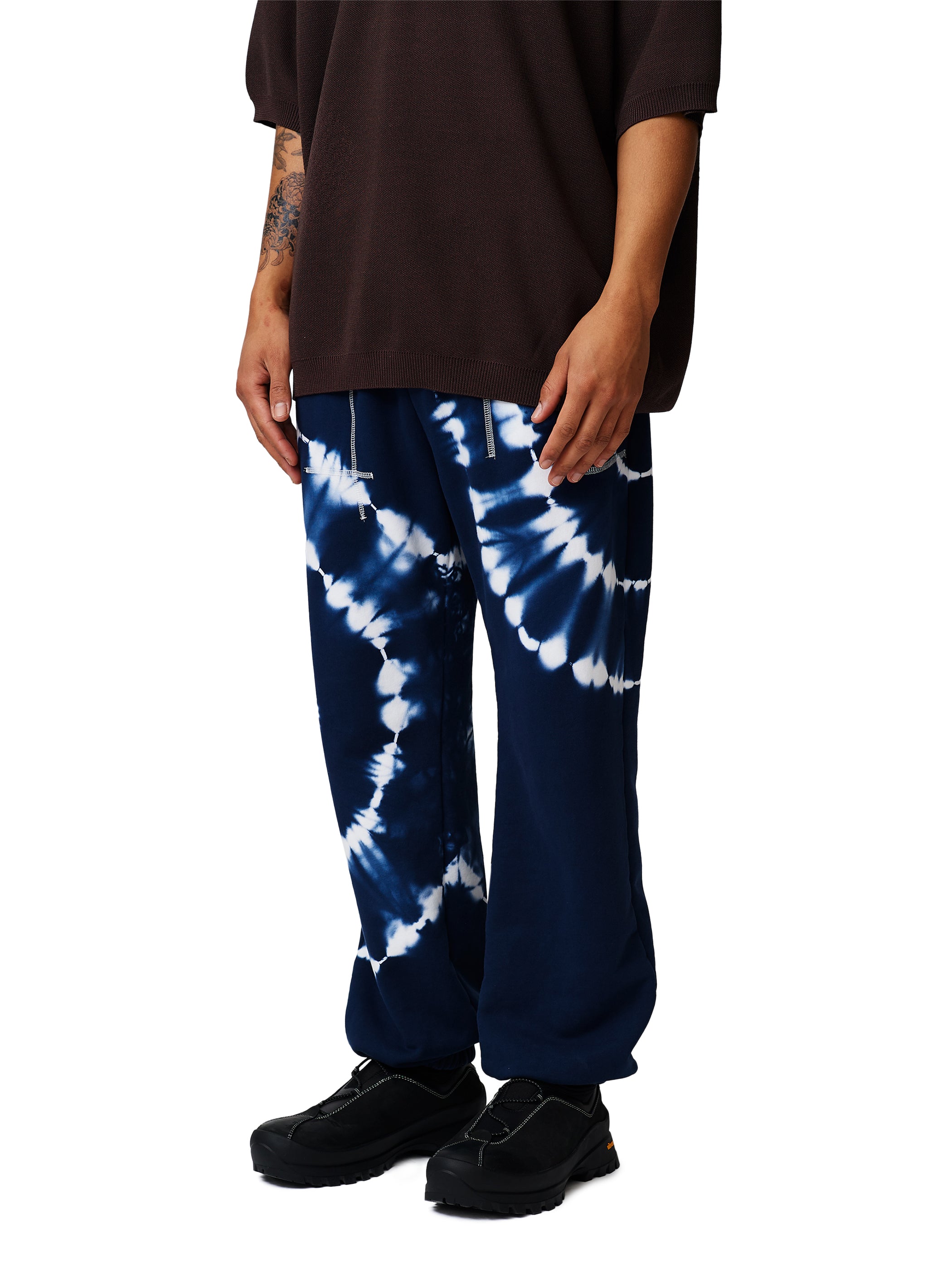 ORGANIZED RIB EASY PANTS/ 16oz C.FLEECE w/TIEDYE