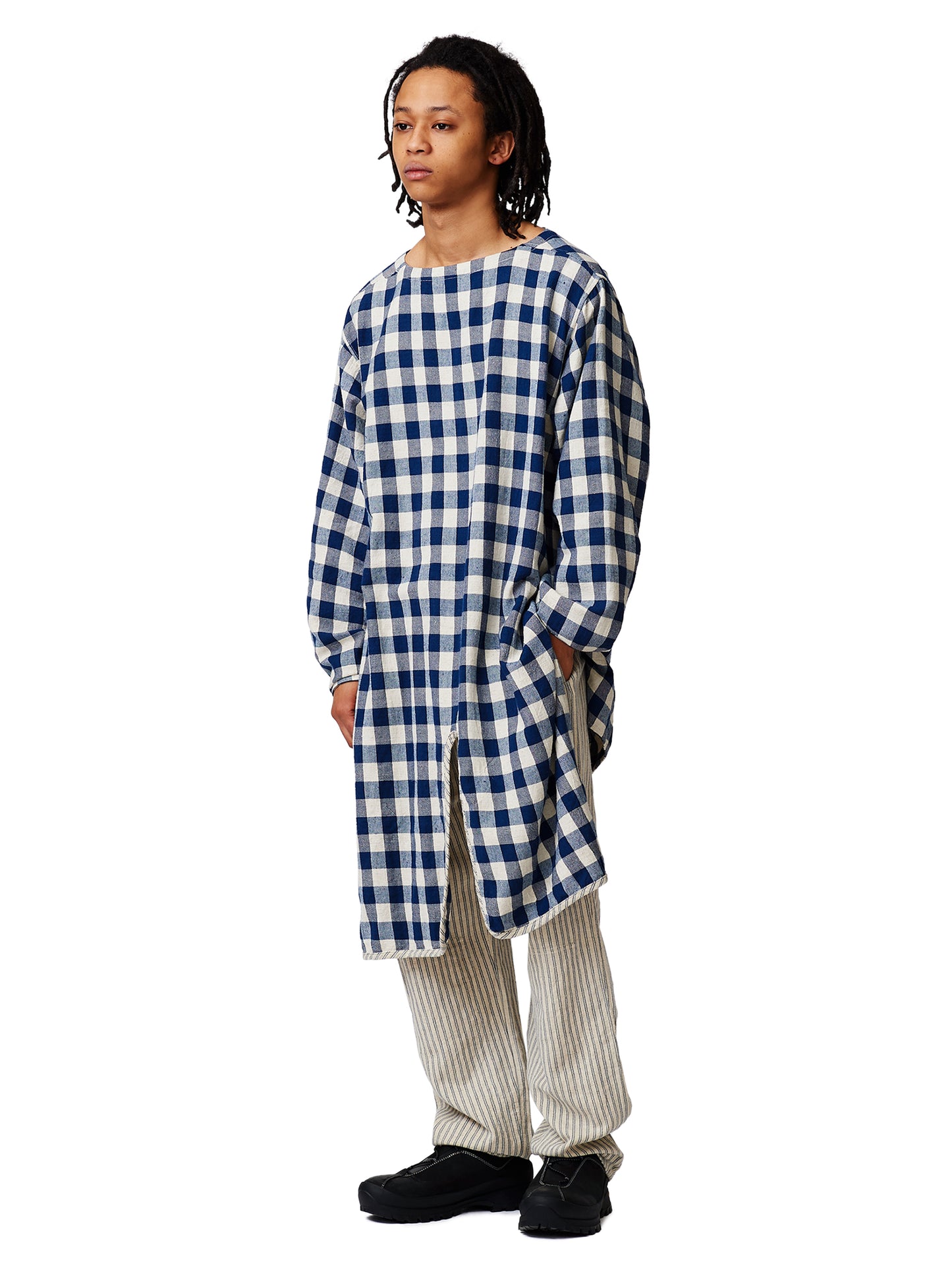 RESEARCHED PULLOVER LONG SHIRT/ INDIA COTTON/LINEN