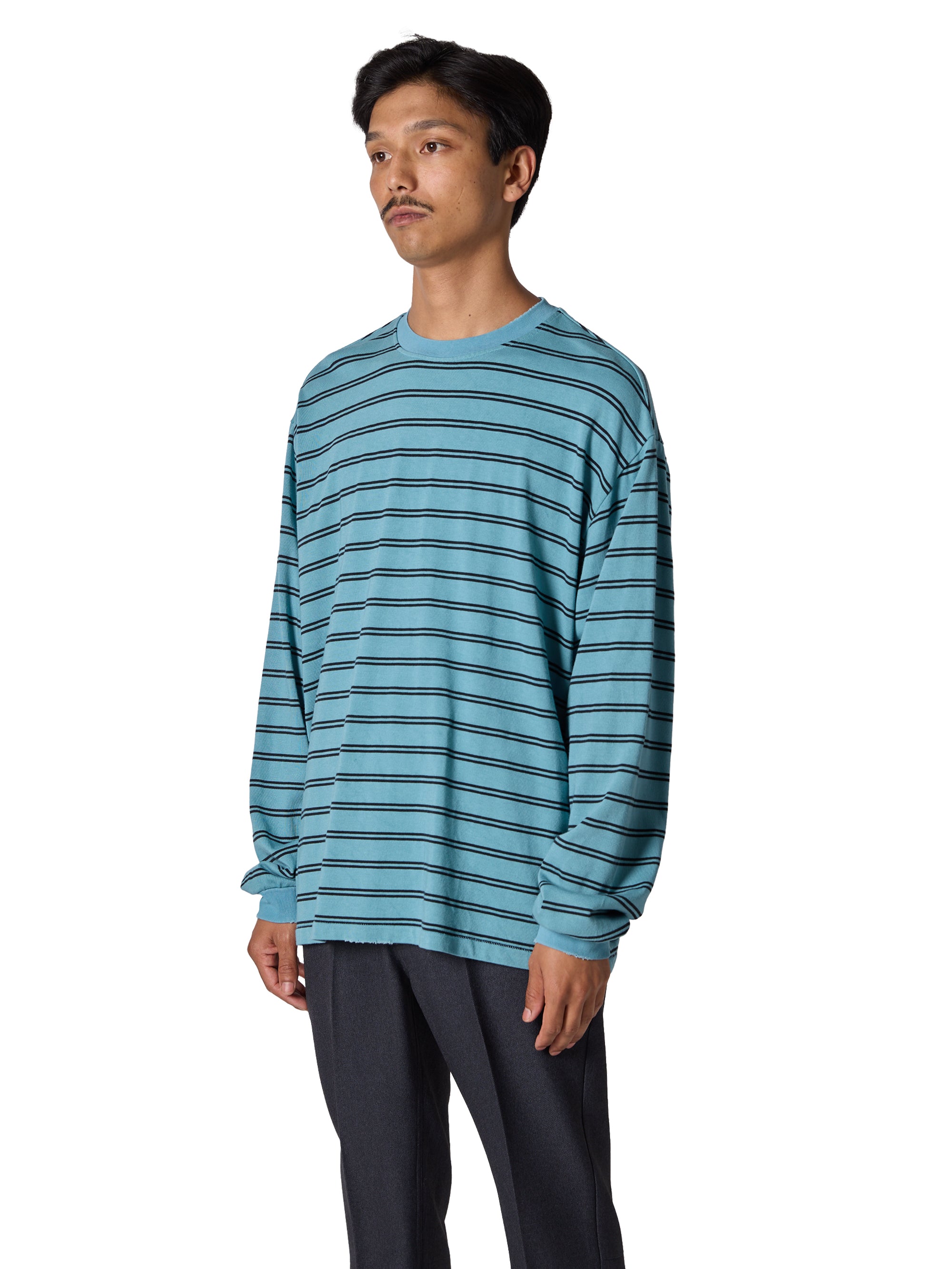 トップス SandWaterr RESEARCHED TEE LS RESEARCHED TEE LS / COTTON BORDER JERSEY – SandWaterr