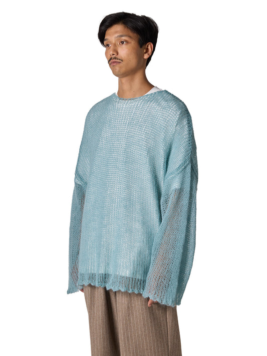 RESEARCHED  BOAT NECK SWEATER /  MOHAIR MIX YARN