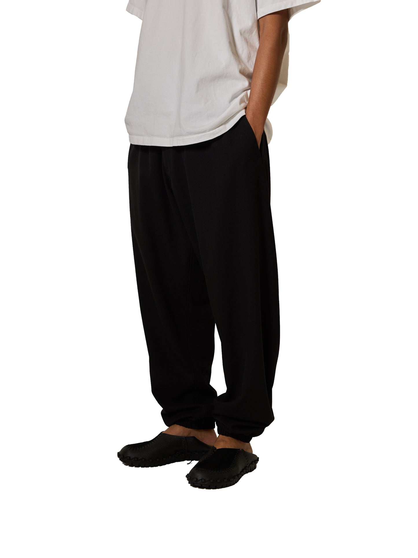 RESEARCHED EASY RIB PANTS / RAYON MIX GABARDINE