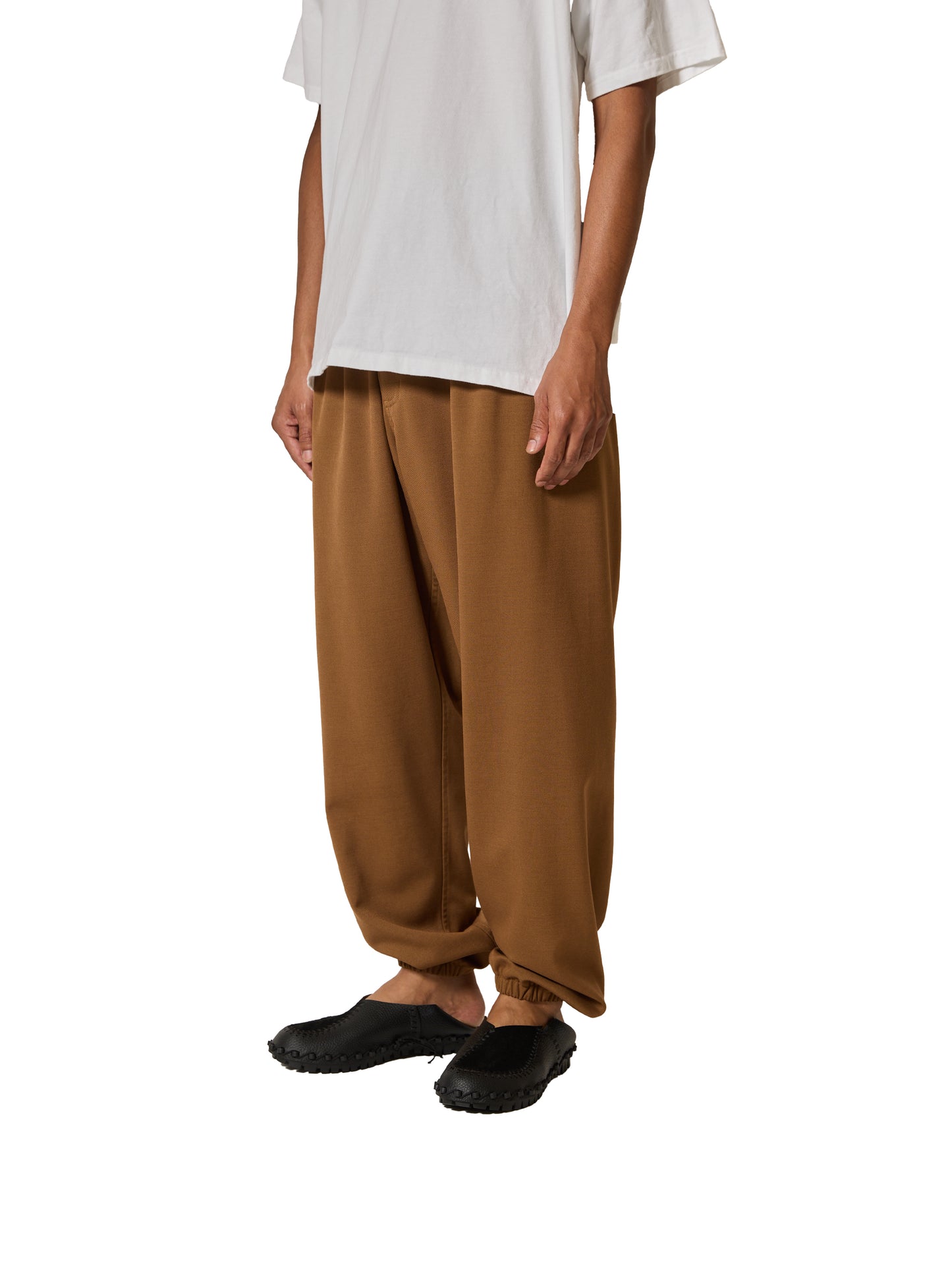 RESEARCHED EASY RIB PANTS / RAYON MIX GABARDINE