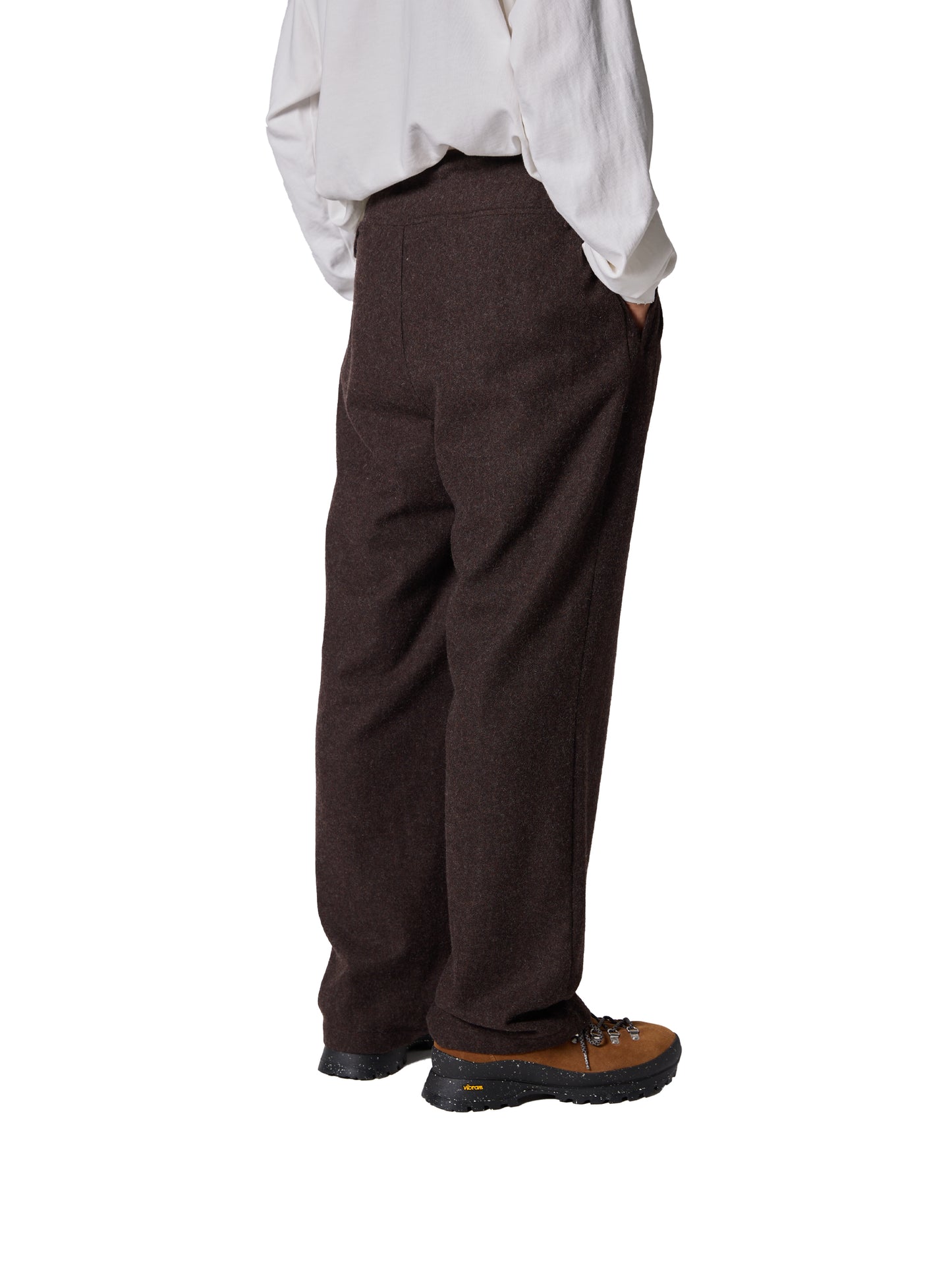 CRAFTED 3 TUCK SLACKS / WOOL MIX TWILL