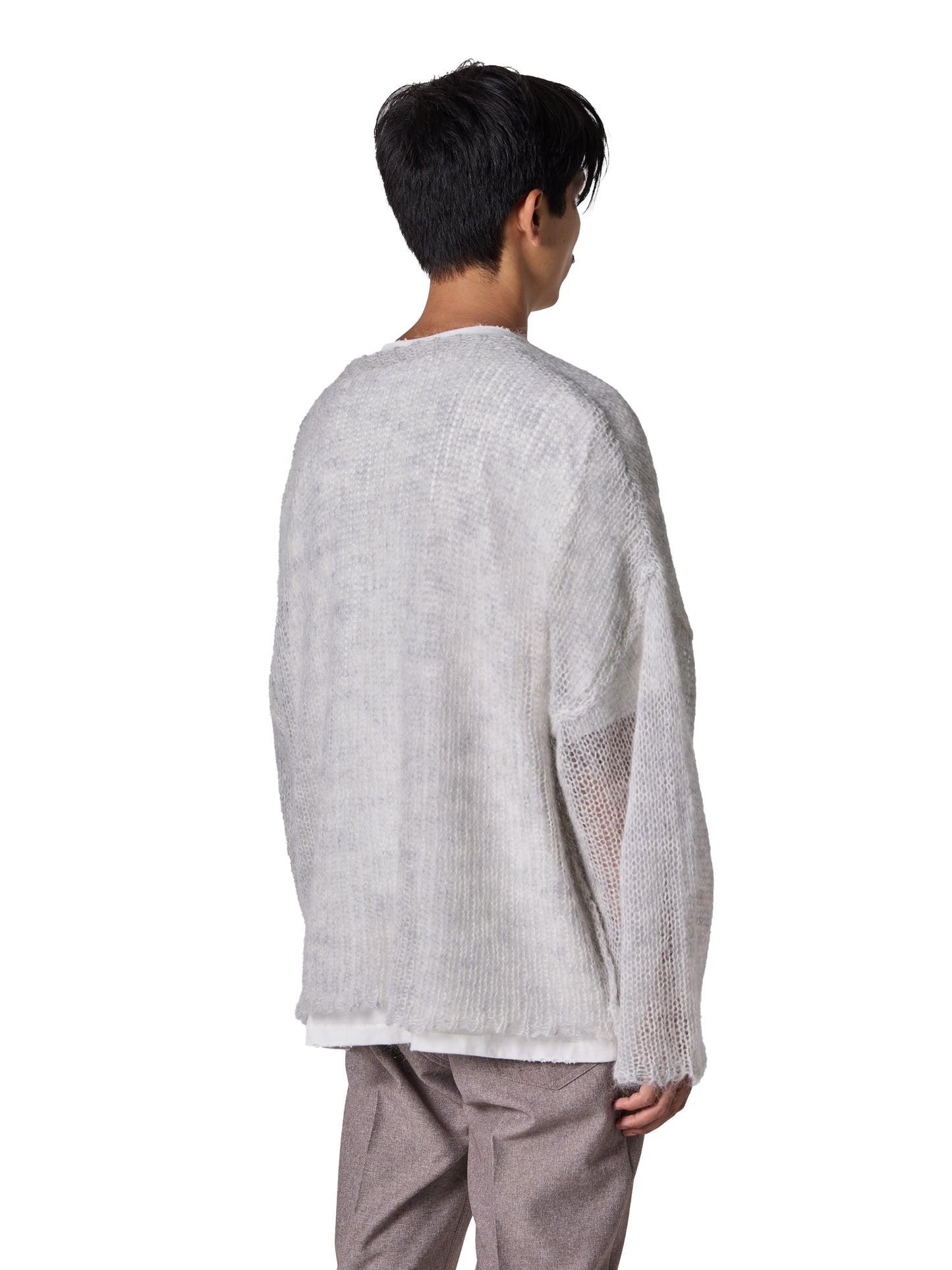 RESEARCHED  BOAT NECK SWEATER /  MOHAIR MIX YARN