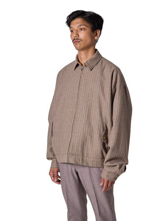CRAFTED BLOUSON / WOOL MIX STRIPE TWILL