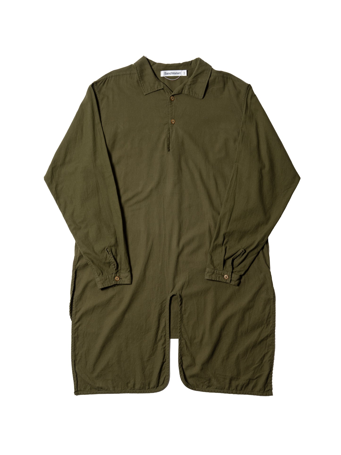 CRAFTED LONG PULLOVER / COTTON PEACH SKIN TWILL