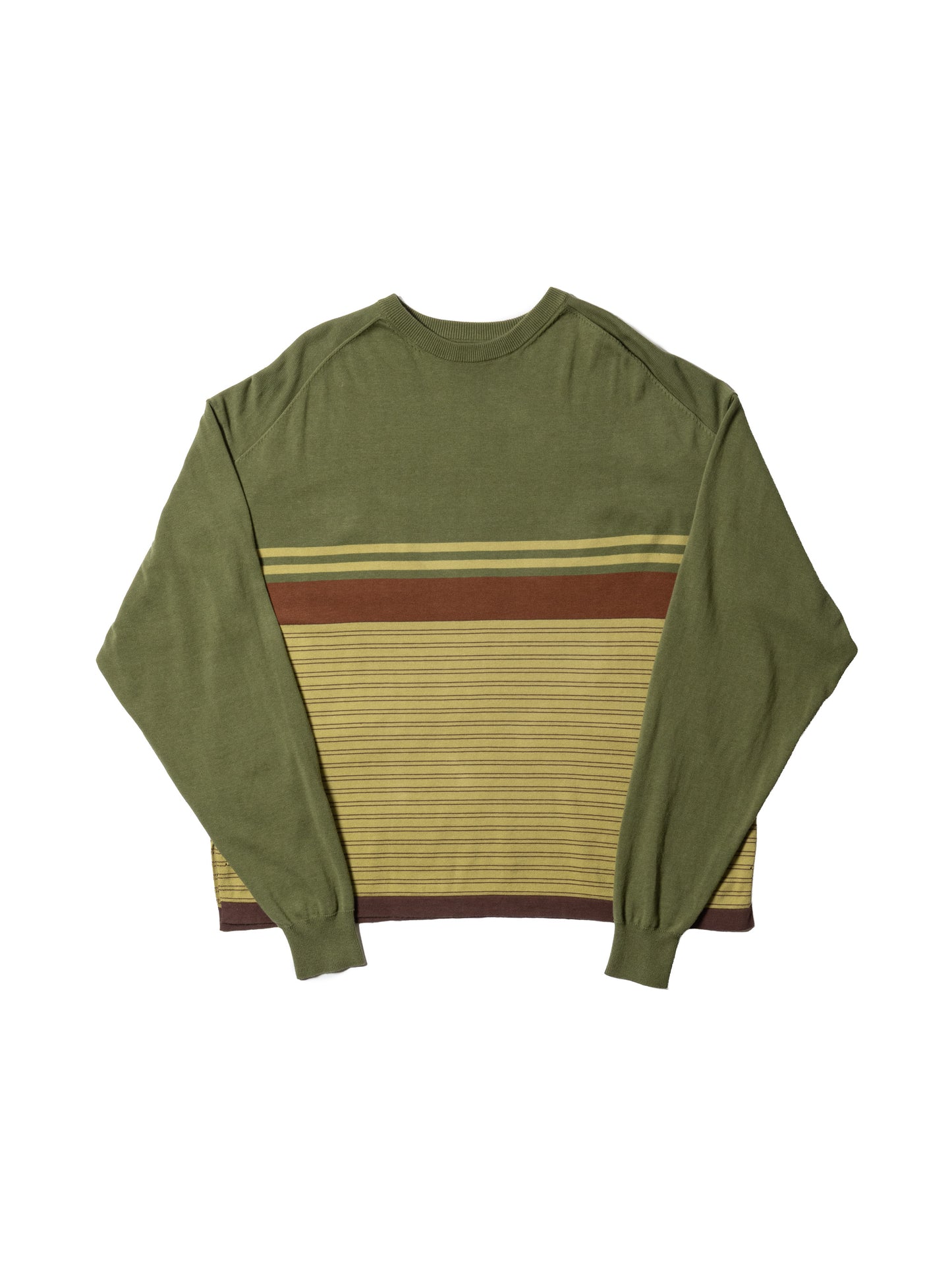 CRAFTED BORDER SWEATER  /COTTON YARN