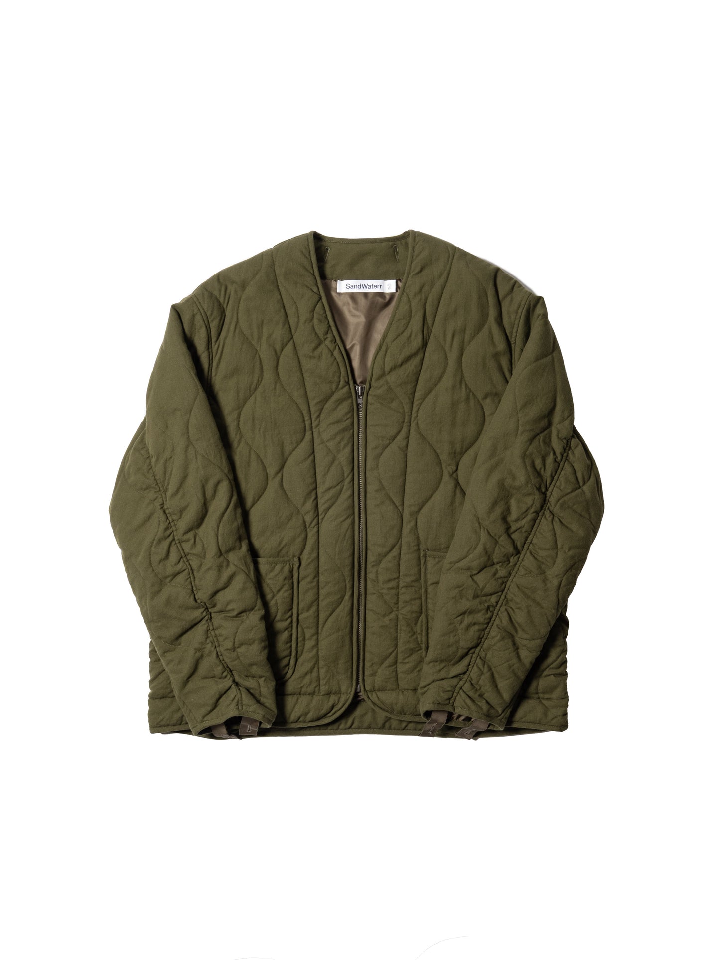 ORGANIZED QUILTED BLOUSON / COTTON PEACH SKIN TWILL