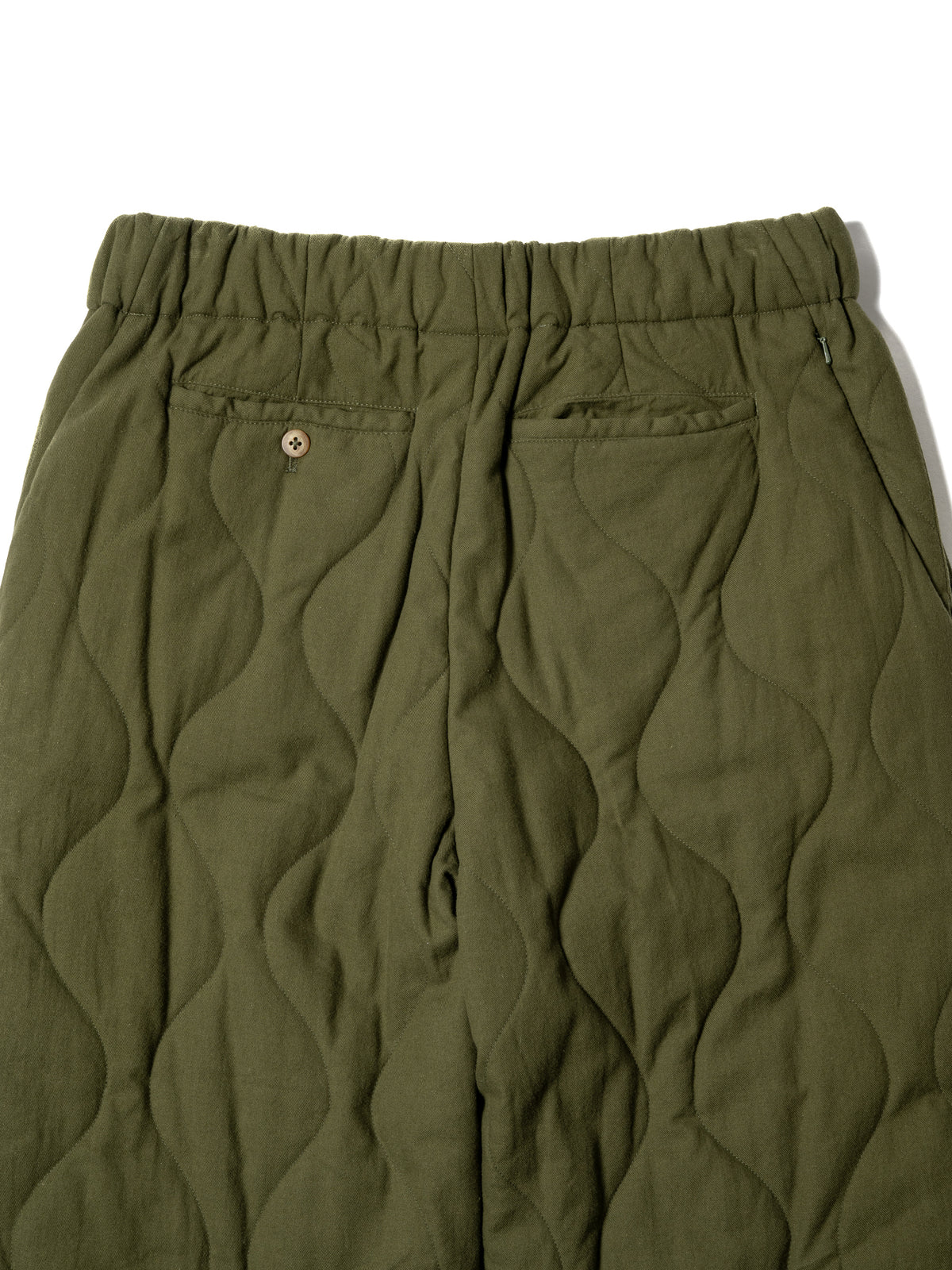 ORGANIZED EASY QUILTED PANTS / COTTON PEACH SKIN TWILL
