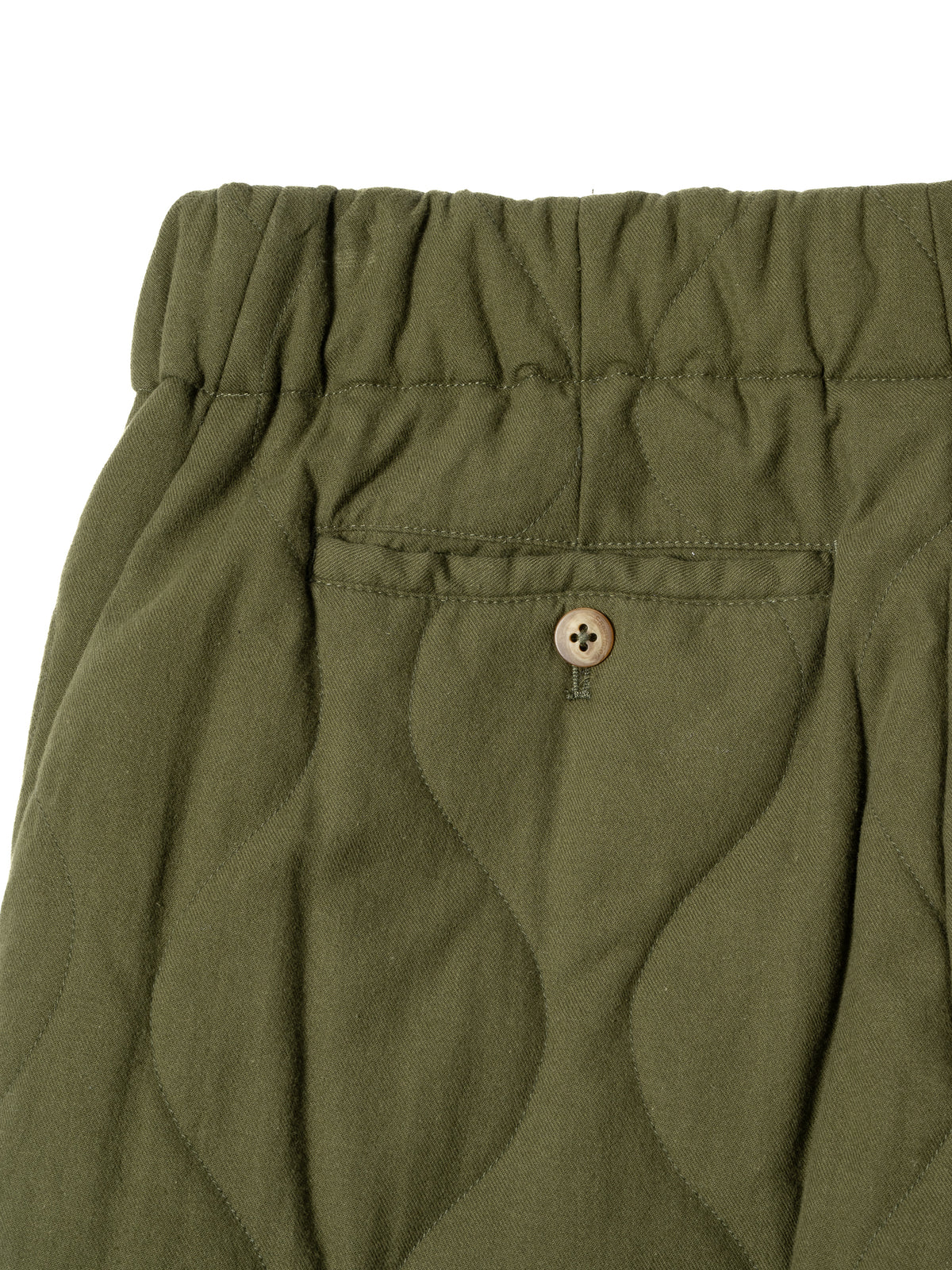 ORGANIZED EASY QUILTED PANTS / COTTON PEACH SKIN TWILL