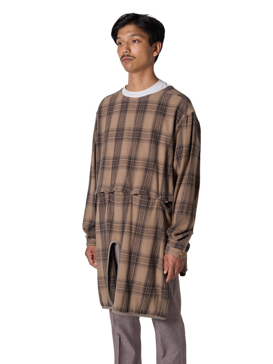 RESEARCHED LONG PULLOVER / COTTON FLANNEL CHECK