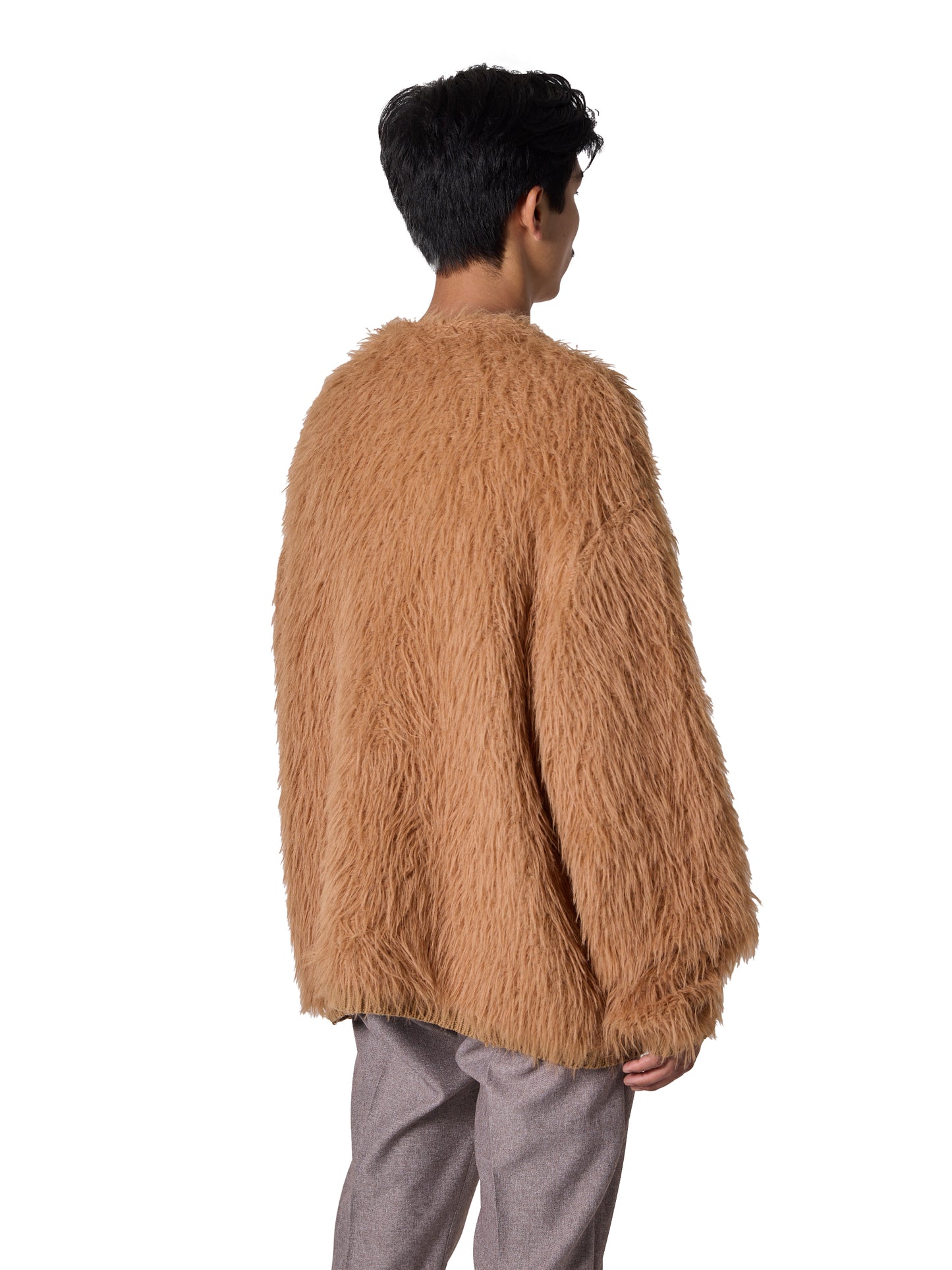 ORGANIZED CARDIGAN /COTTON MIX  FEATHER YARN