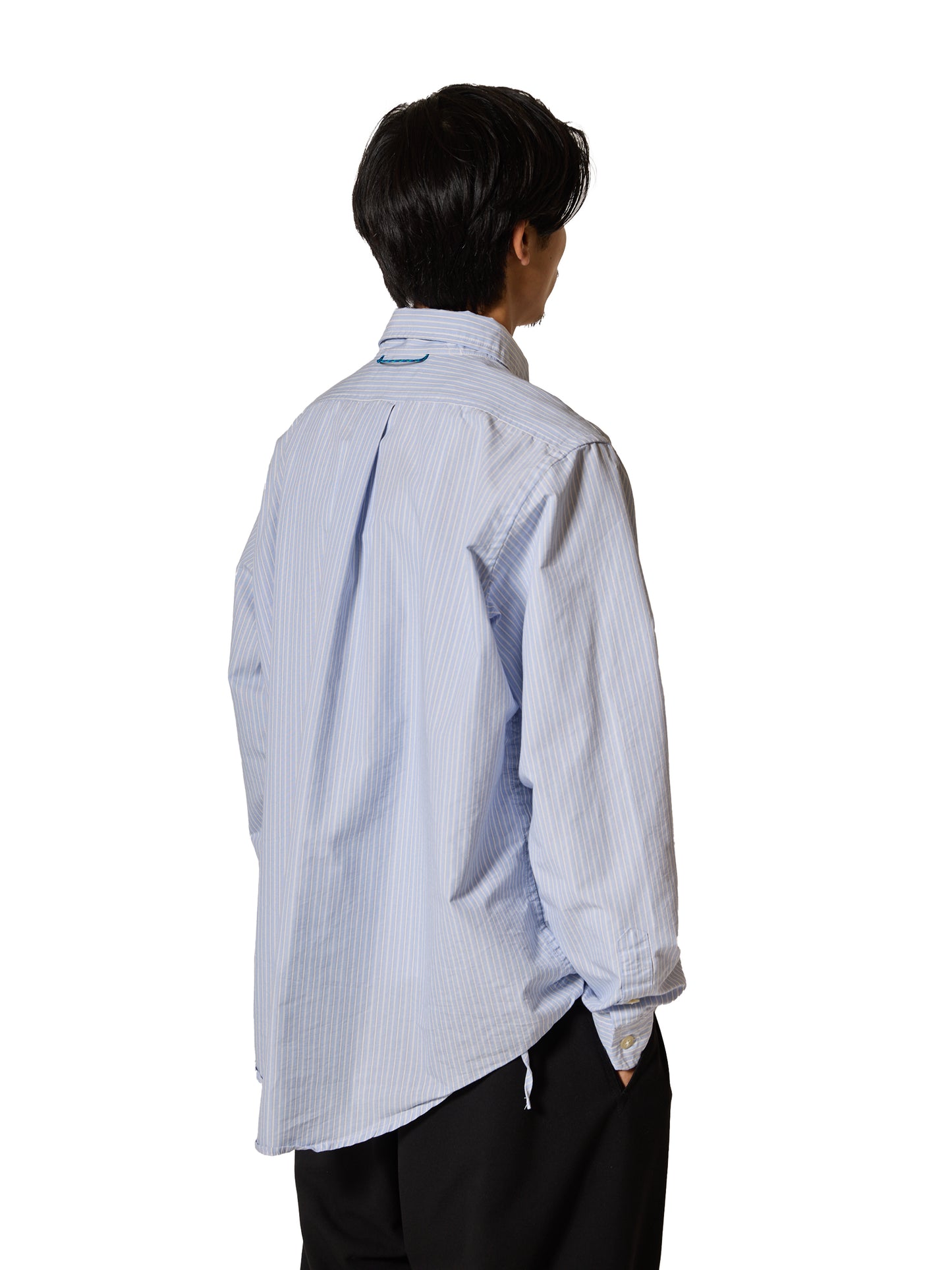 ORGANIZED B.D.SHIRT / COTTON MIX BROAD STRIPE