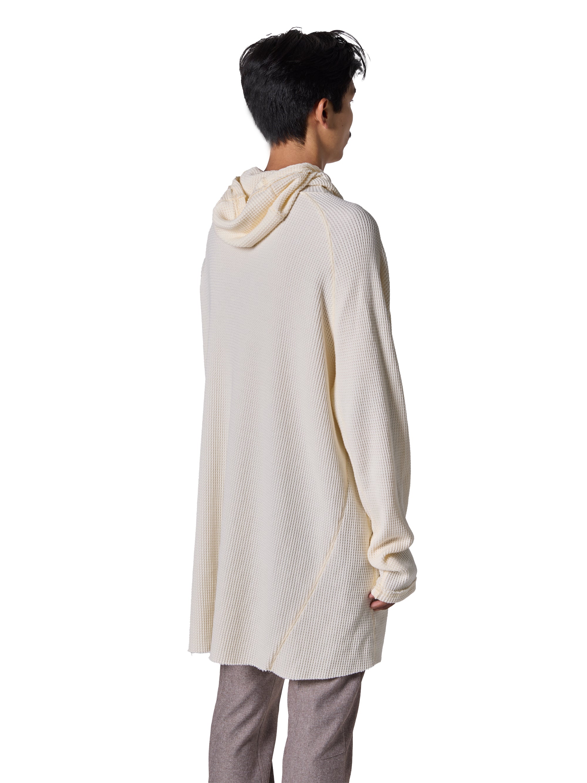 ORGANIZED HOODED PULLOVER LONG TOP / COTTON THERMAL – SandWaterr