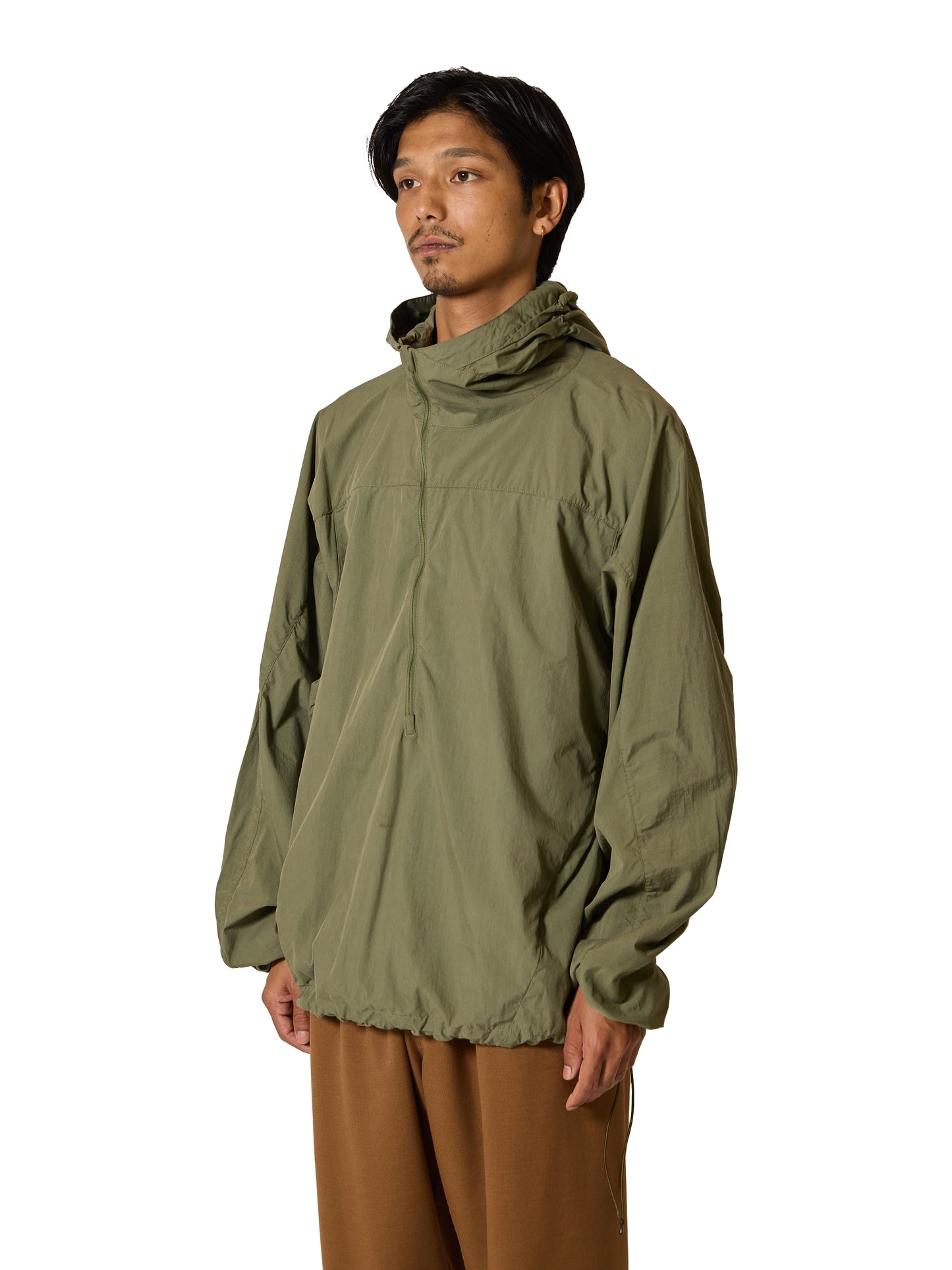 ORGANIZED HOODED PULLOVER / NYLON COTTON  MIX TAFTA