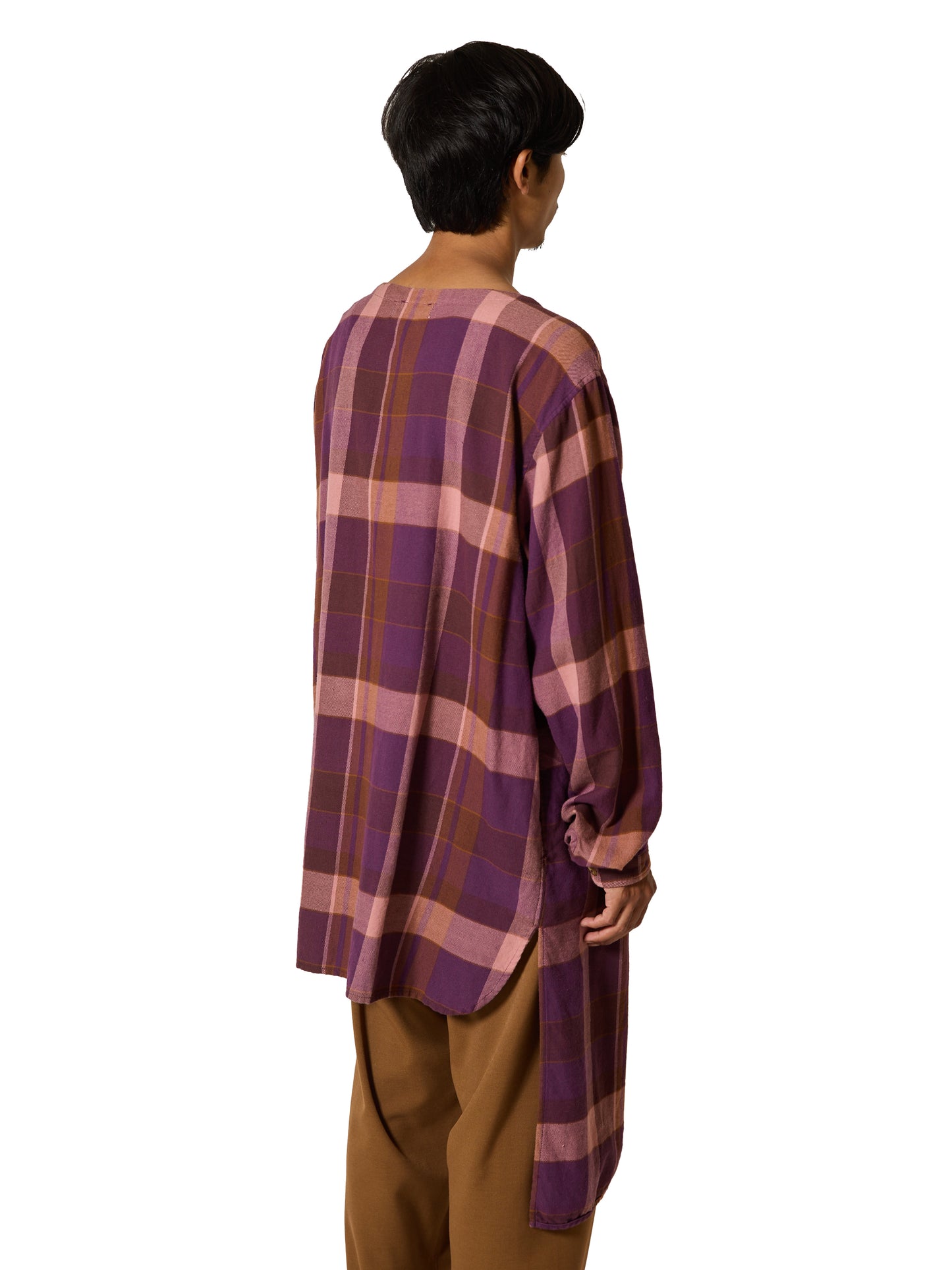 CRAFTED LONG PULLOVER / INIDIA COTTON FLANNEL MADRAS