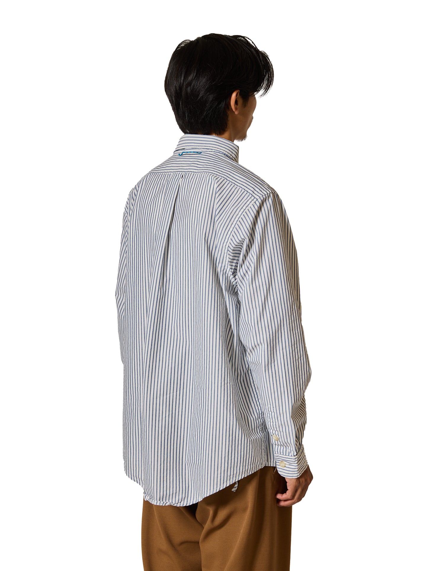 ORGANIZED B.D.SHIRT / COTTON MIX BROAD STRIPE