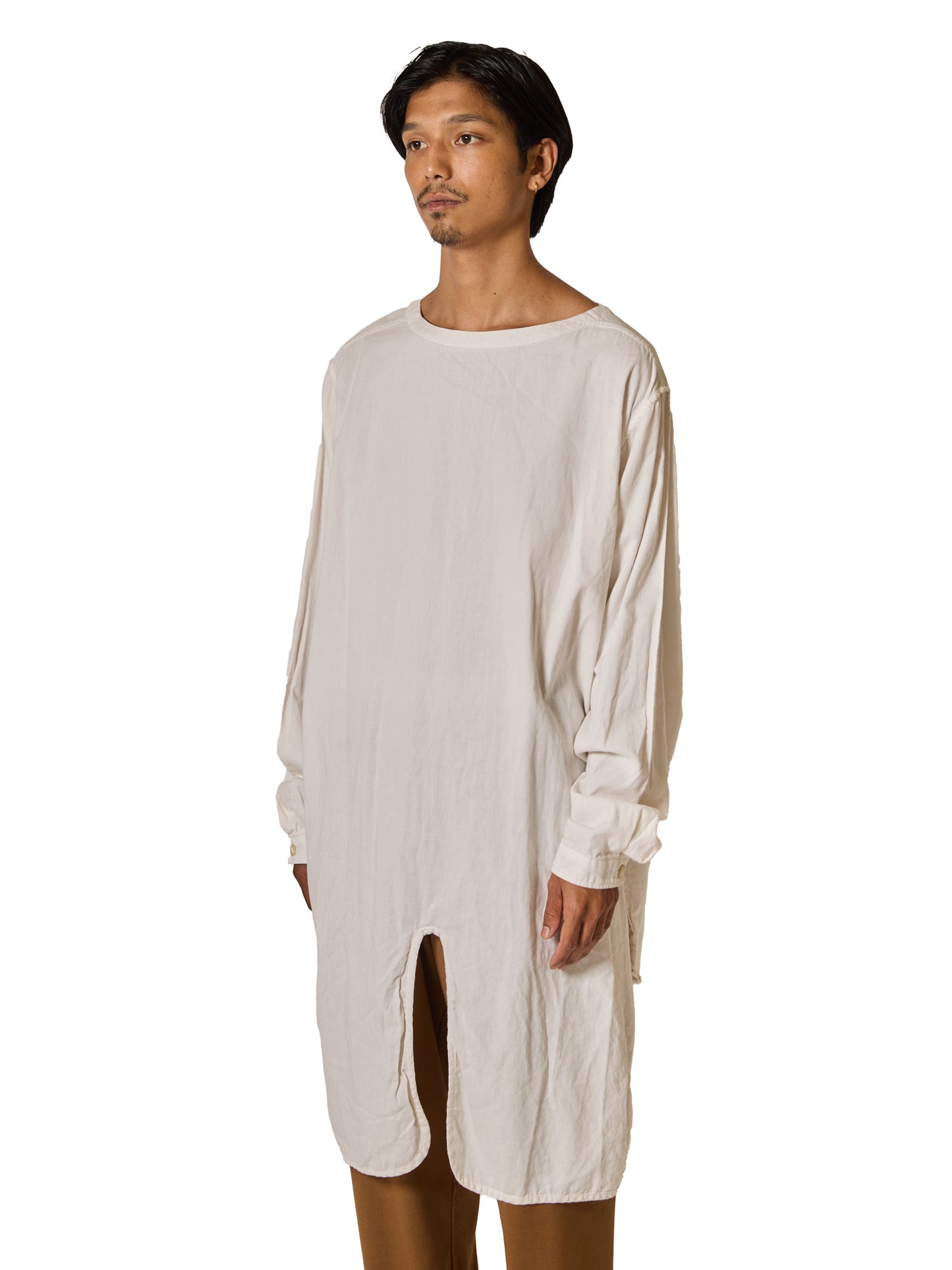 CRAFTED LONG PULLOVER / INIDIA COTTON BROAD