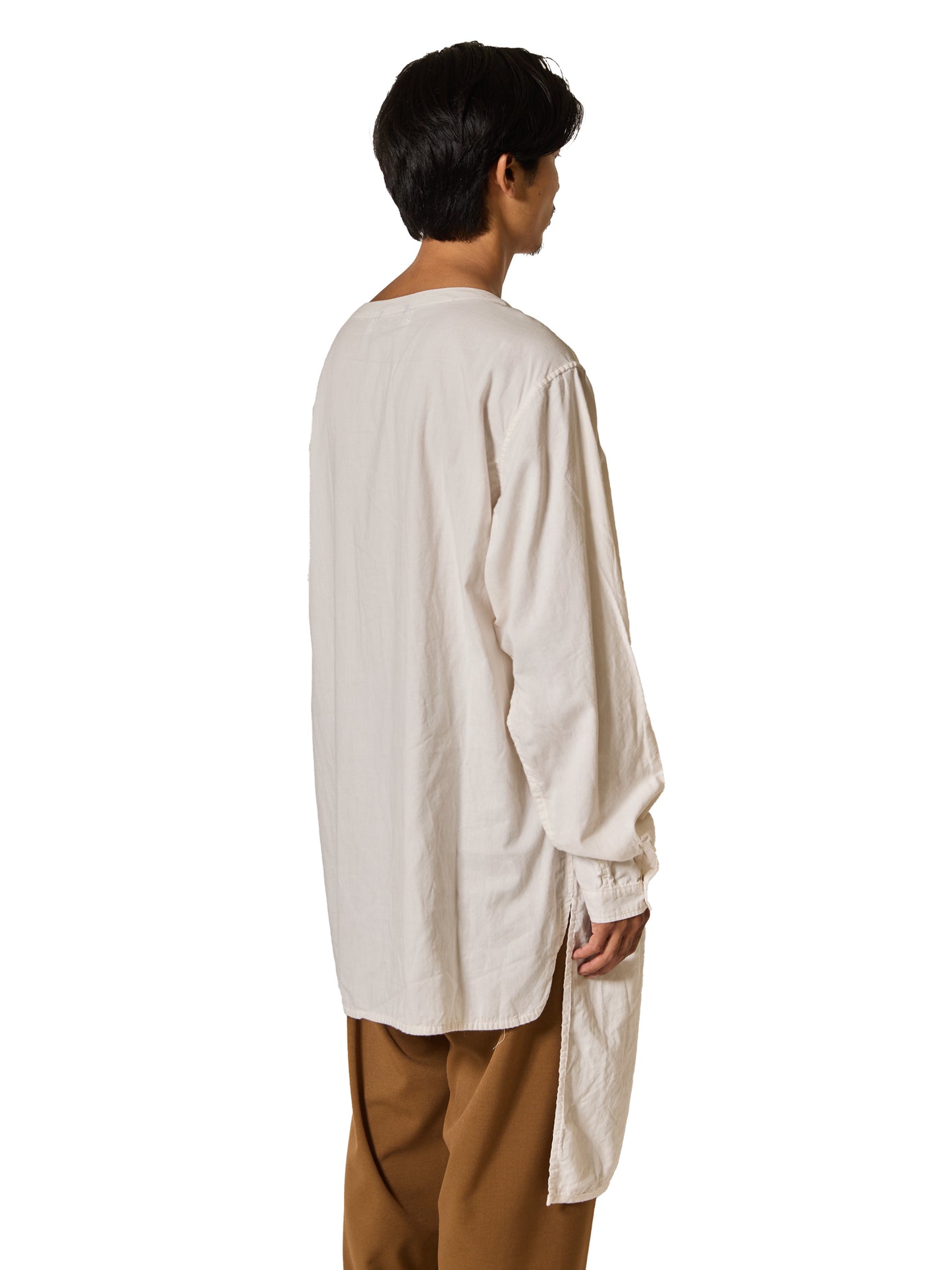 CRAFTED LONG PULLOVER / INIDIA COTTON BROAD