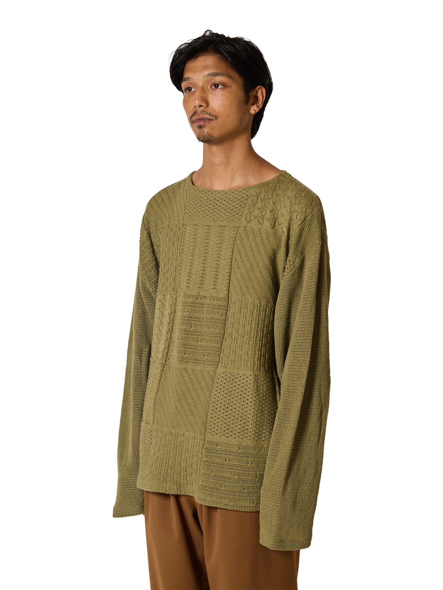 ORGANIZED BORDER SWEATER / COTTON YARN