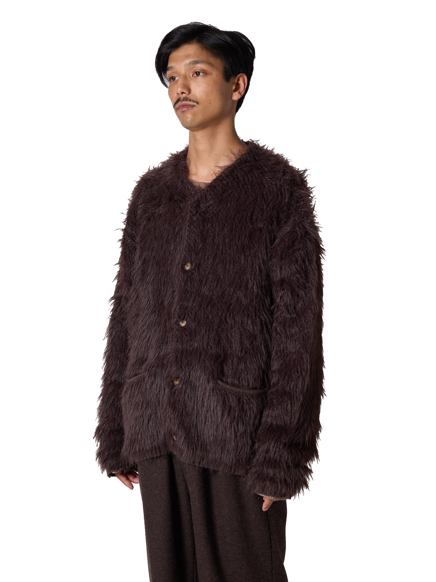 ORGANIZED CARDIGAN /COTTON MIX  FEATHER YARN