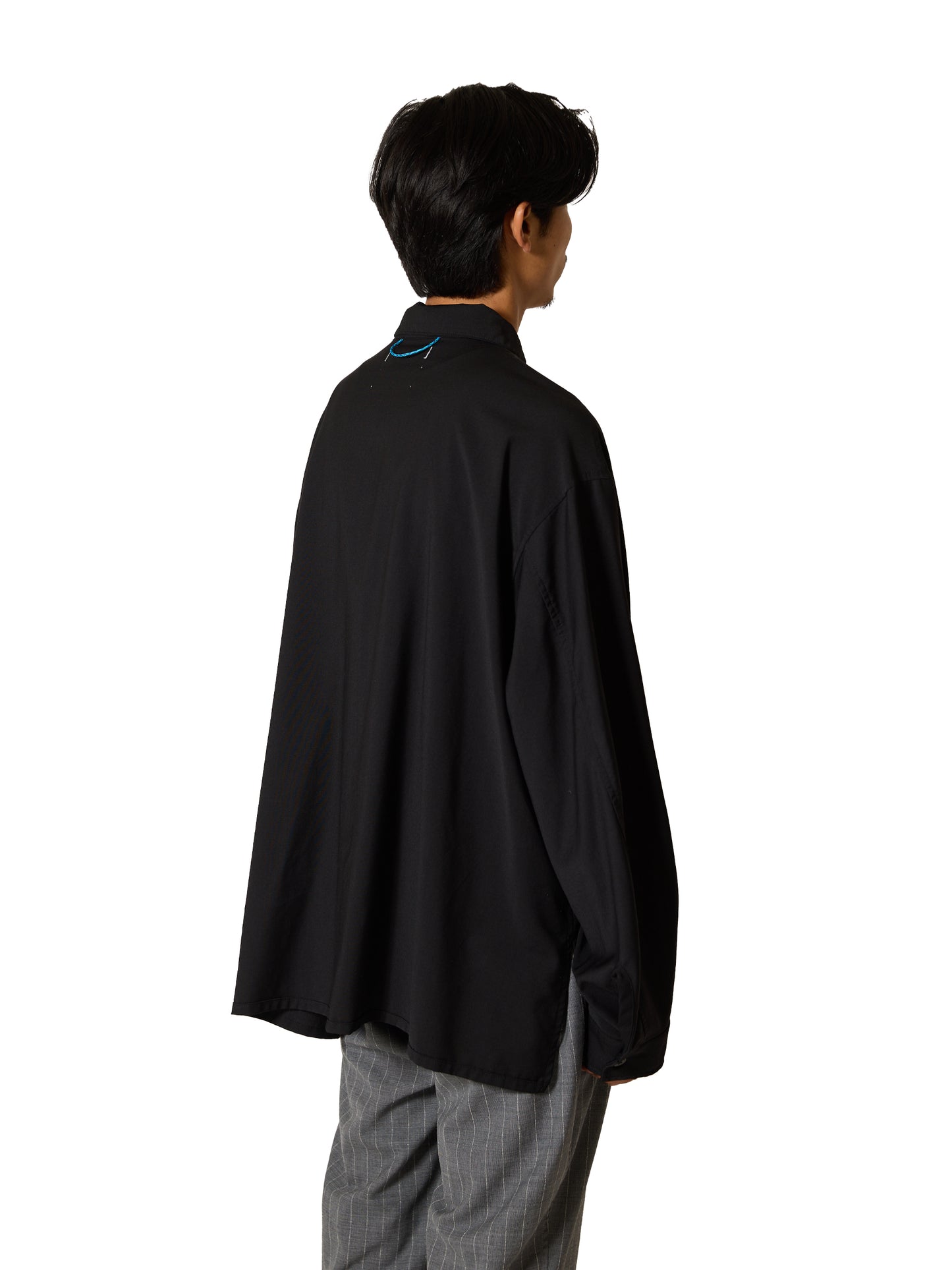 RESEARCHED HALF ZIP SHIRTS / REGGIANI W.SATIN