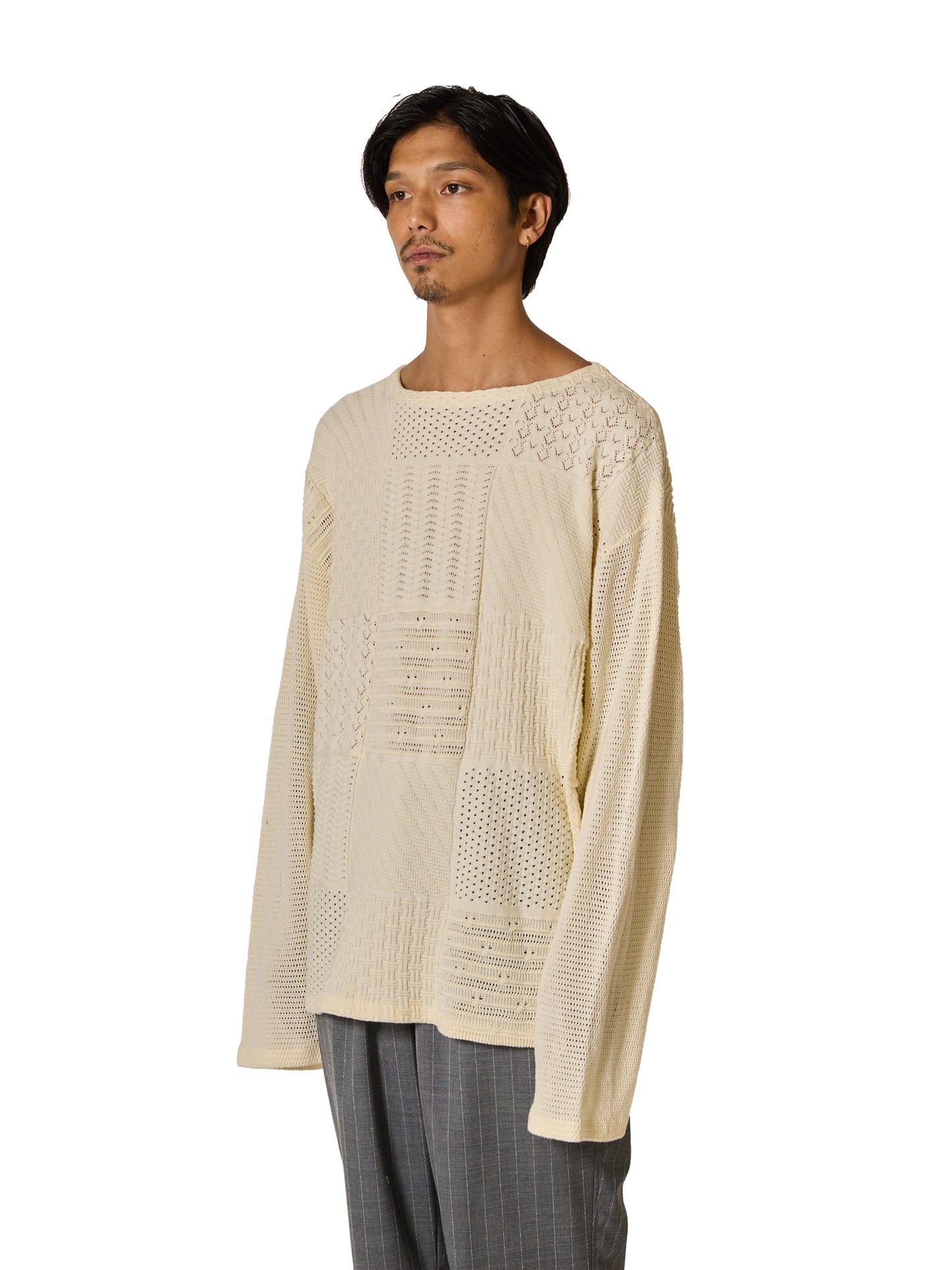 ORGANIZED BORDER SWEATER / COTTON YARN
