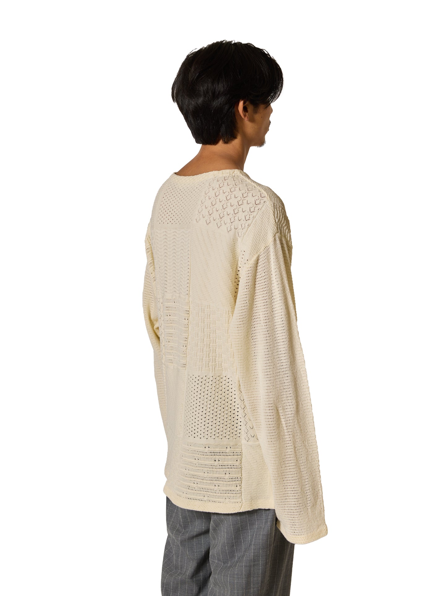 ORGANIZED BORDER SWEATER / COTTON YARN