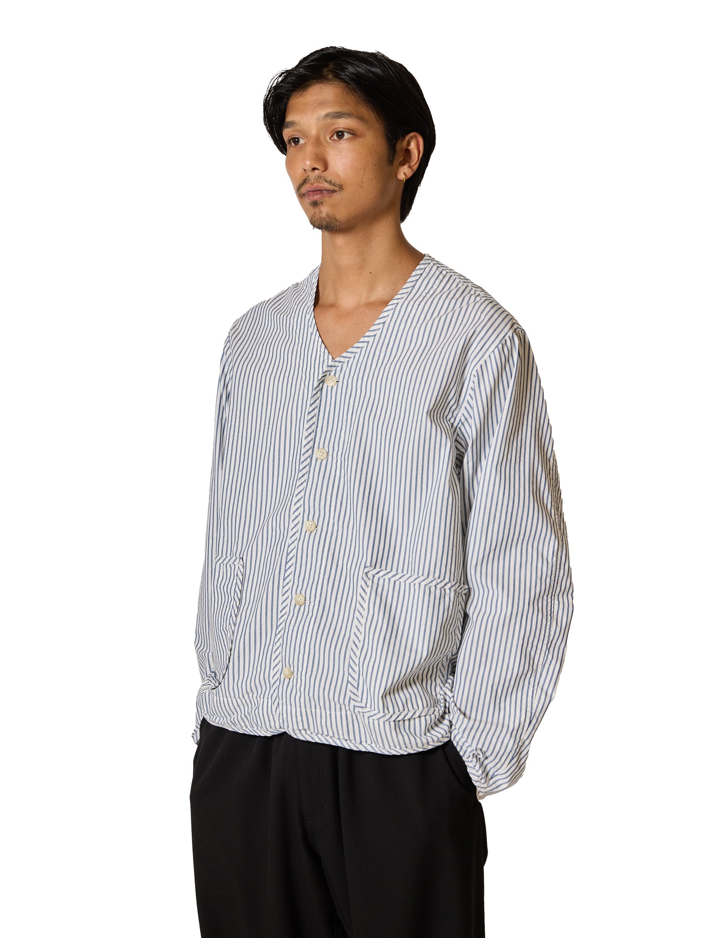 ORGANIZED LINING SHIRT / COTTON MIX BROAD STRIPE