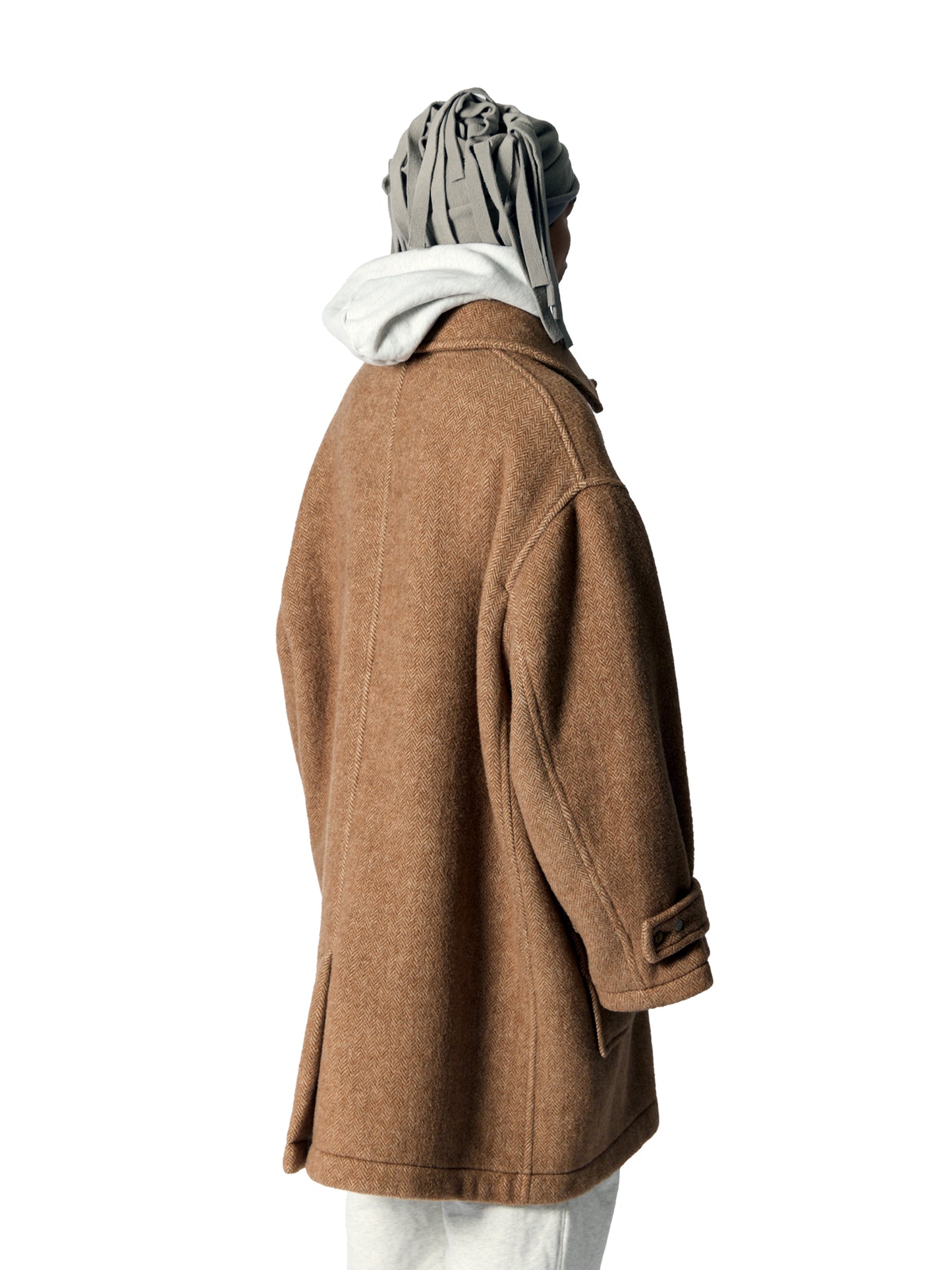 RESEARCHED CITY COAT / ALPACA MIX MELTON HERRINGBONE