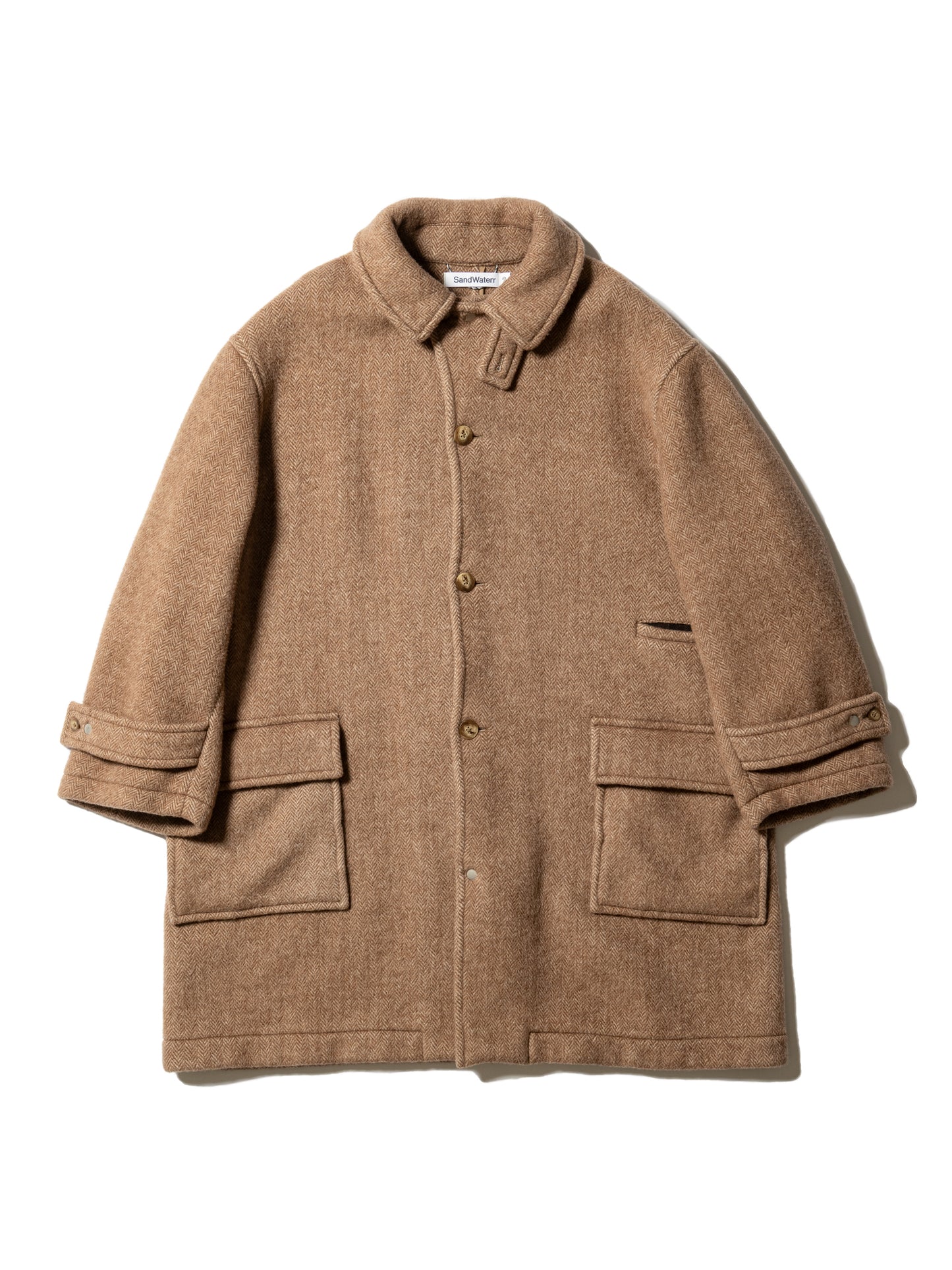 RESEARCHED CITY COAT / ALPACA MIX MELTON HERRINGBONE