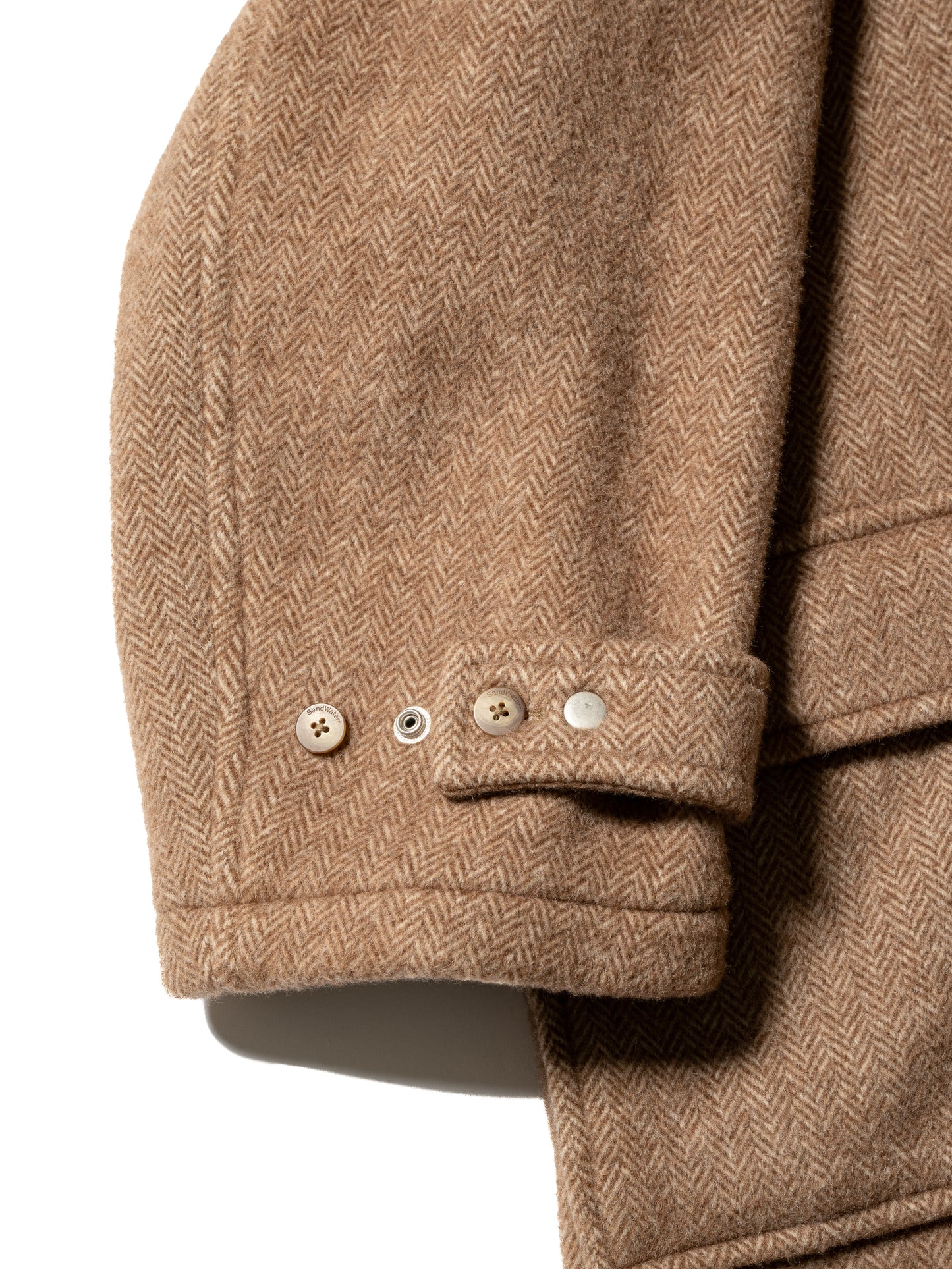 RESEARCHED CITY COAT / ALPACA MIX MELTON HERRINGBONE