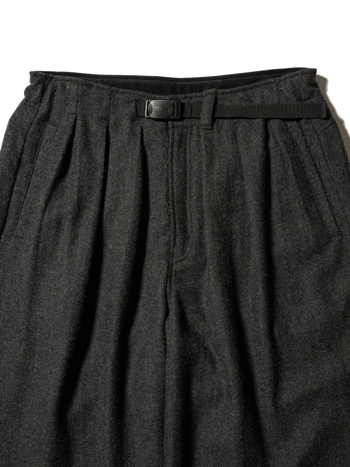 CRAFTED 3 TUCK SLACKS / WOOL MIX TWILL