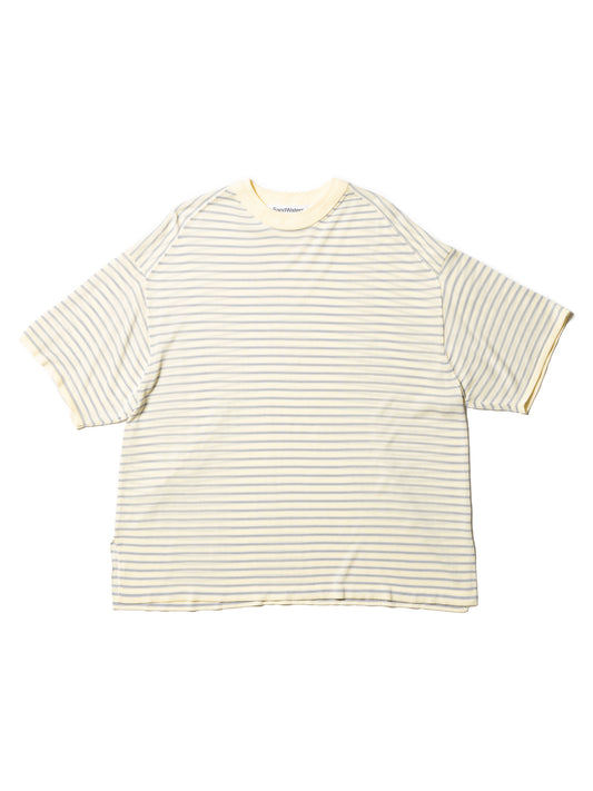 RESEARCHED SWEATER SS /RAYON MIX YARN BORDER
