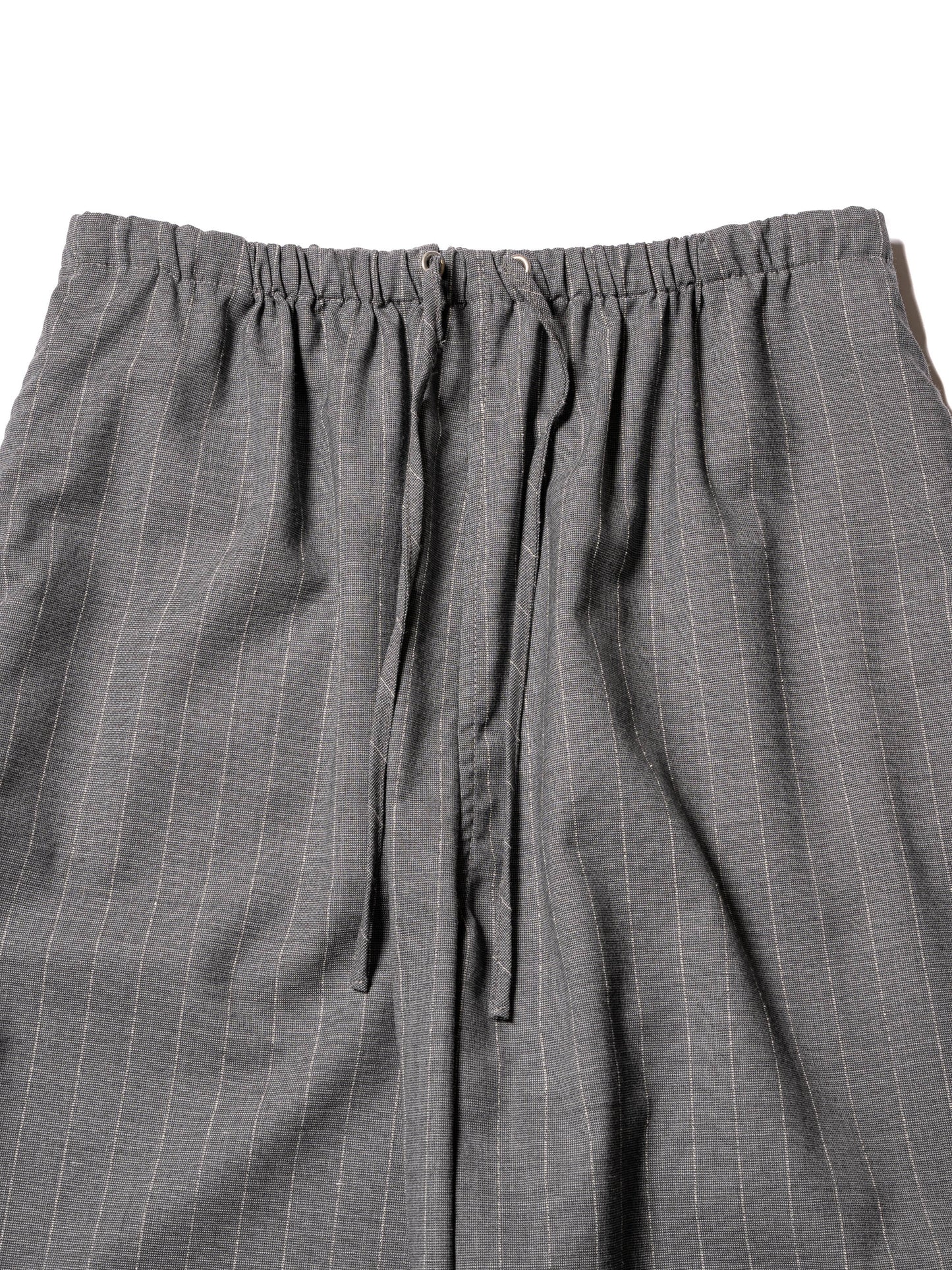 RESEARCHED EASY PANTS / WOOL SATIN CHALK STRIPE