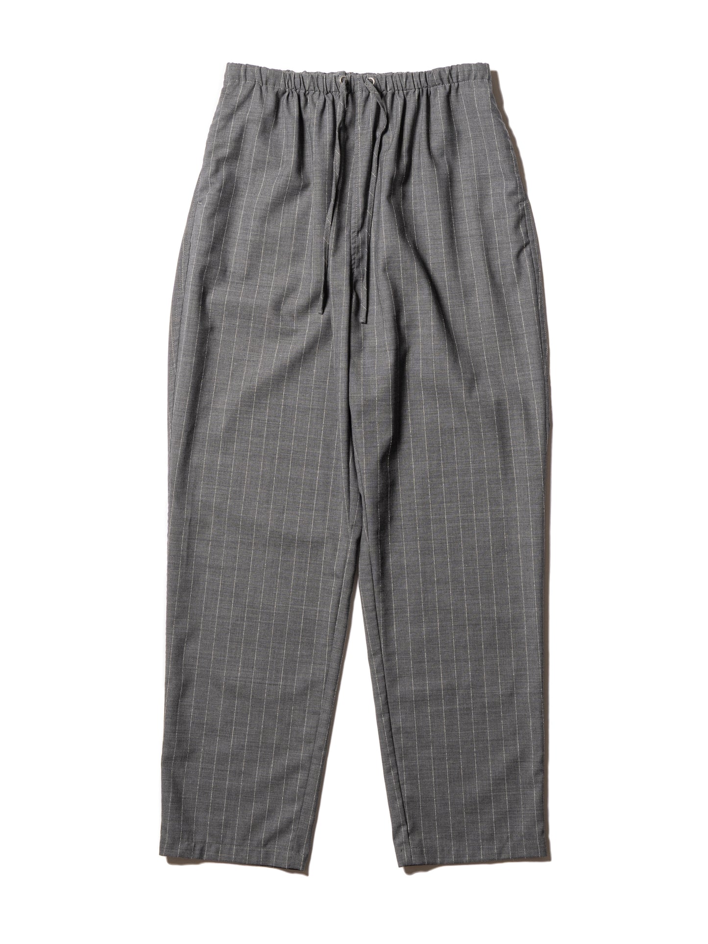 RESEARCHED EASY PANTS / WOOL SATIN CHALK STRIPE