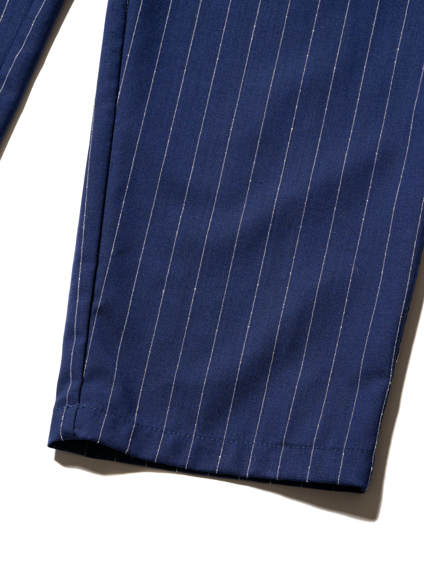 RESEARCHED EASY PANTS / WOOL SATIN CHALK STRIPE