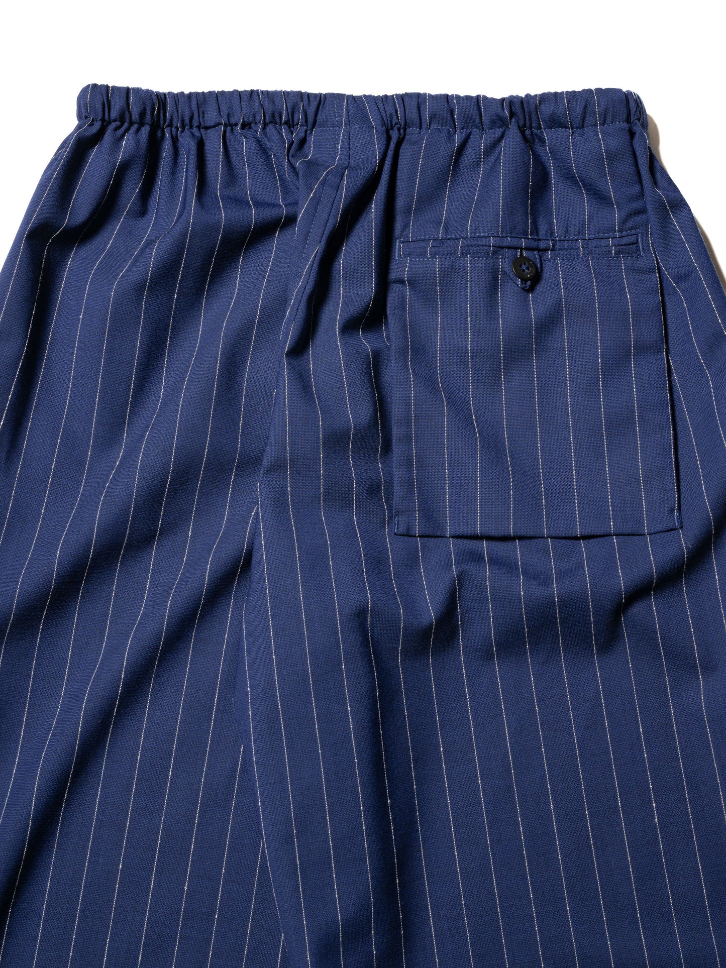 RESEARCHED EASY PANTS / WOOL SATIN CHALK STRIPE