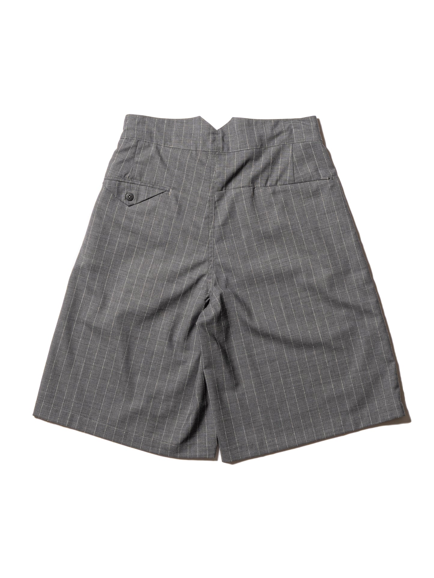 RESEARCHED 3/4 EASY SLACKS / WOOL SATIN CHALK STRIPE