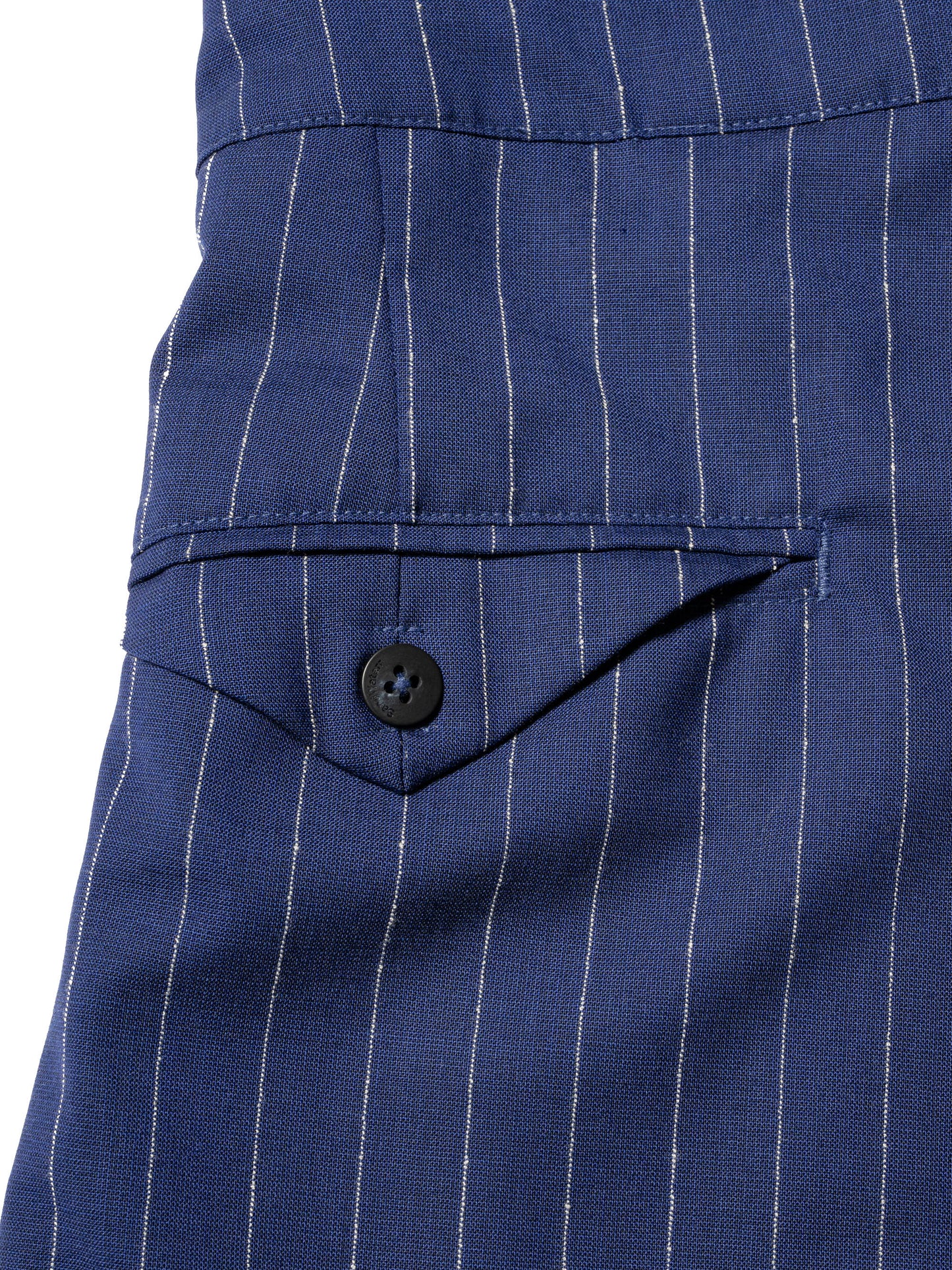 RESEARCHED 3/4 EASY SLACKS / WOOL SATIN CHALK STRIPE
