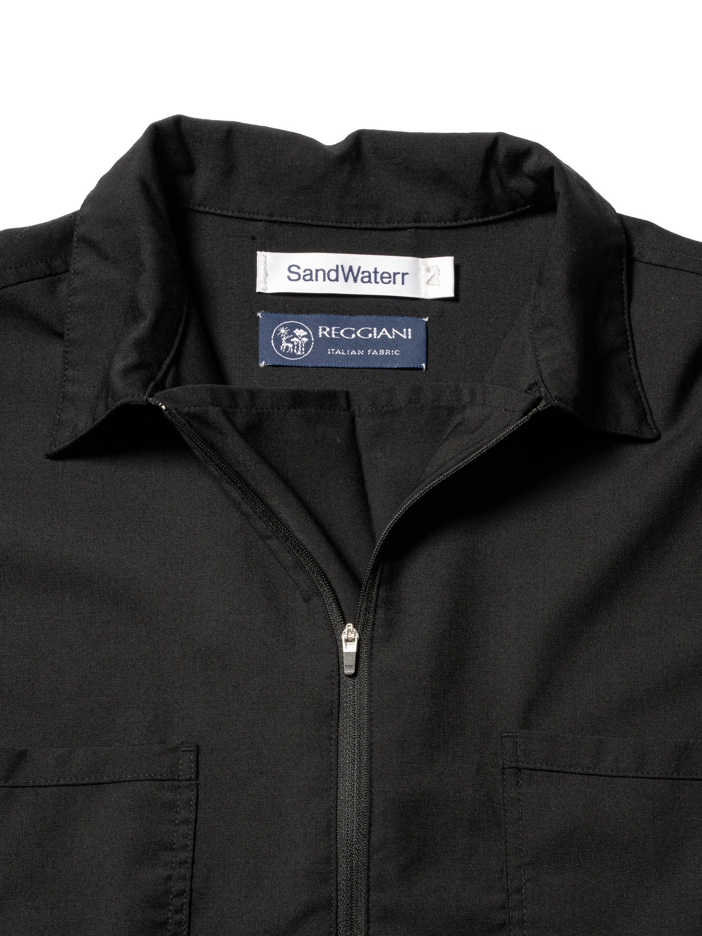 RESEARCHED HALF ZIP SHIRTS / REGGIANI W.SATIN