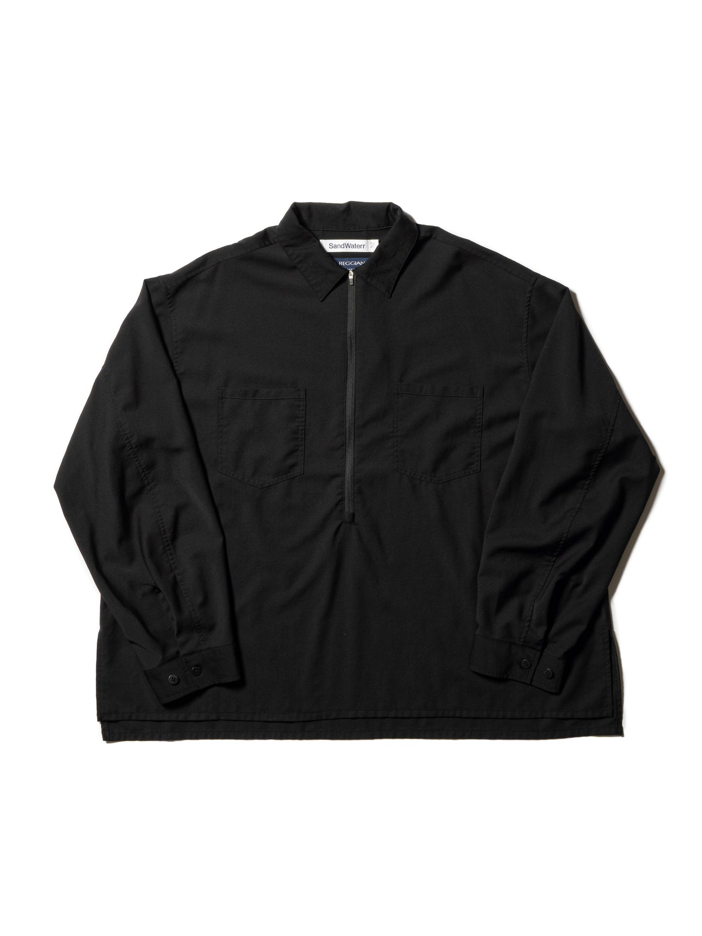 RESEARCHED HALF ZIP SHIRTS / REGGIANI W.SATIN
