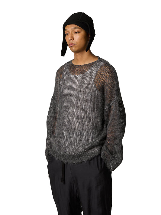 RESEARCHED  BOAT NECK SWEATER /  MOHAIR MIX YARN