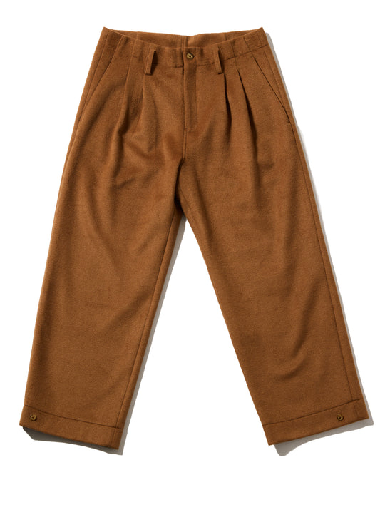 RESEARCHED TUCK SLACKS / W/P LIGHT MELTON