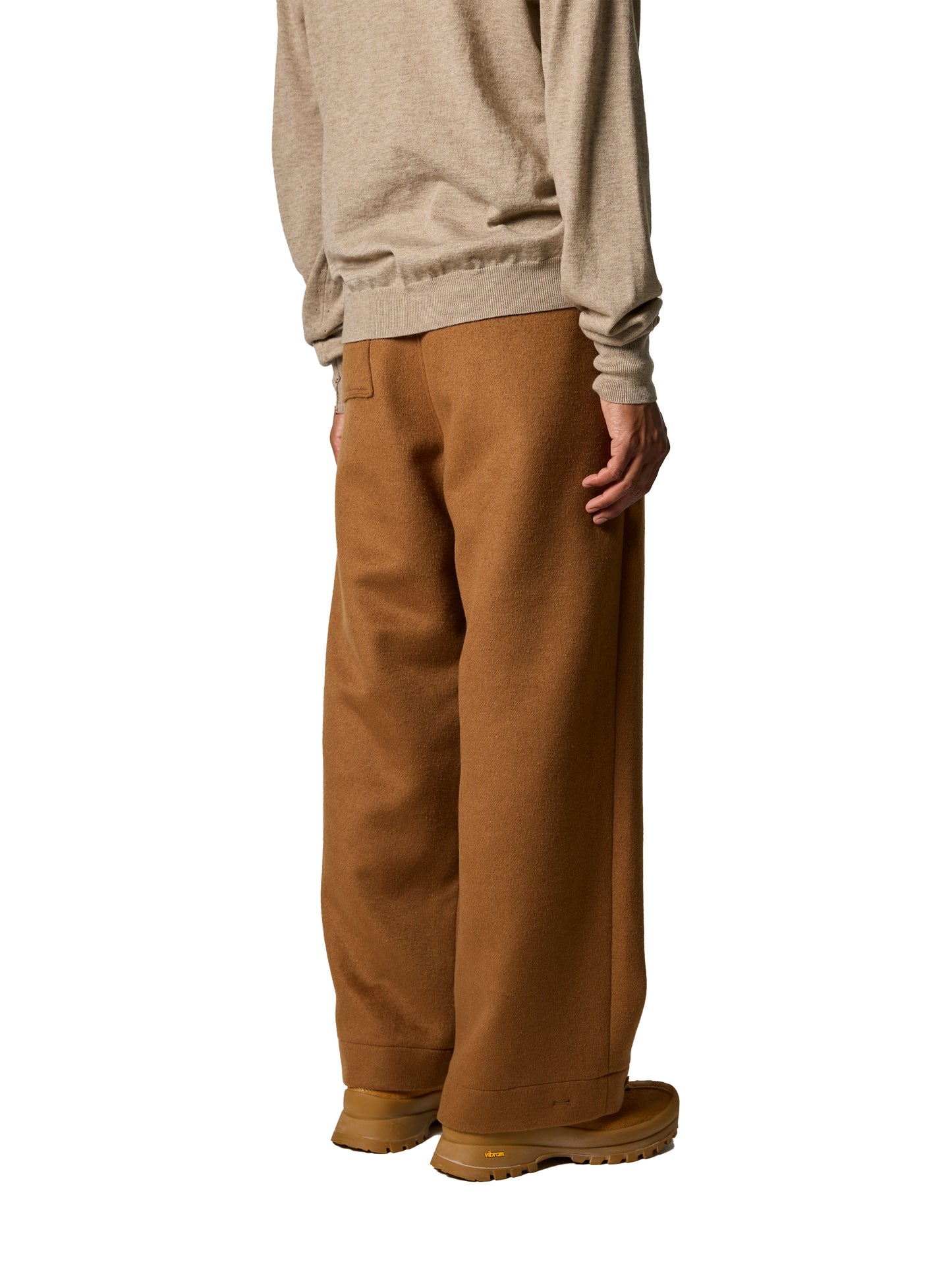 RESEARCHED TUCK SLACKS/ W/P LIGHT MELTON