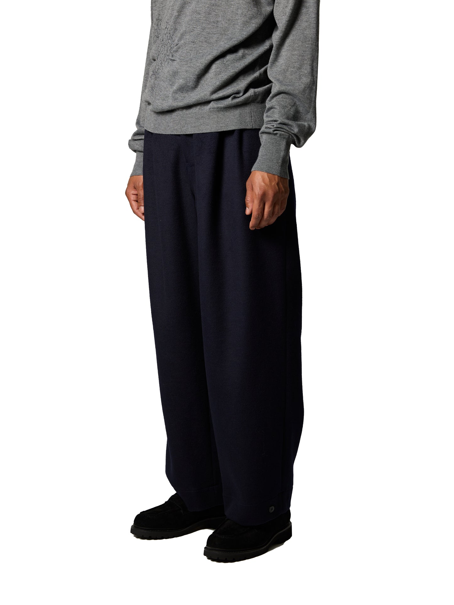 RESEARCHED TUCK SLACKS/ W/P LIGHT MELTON