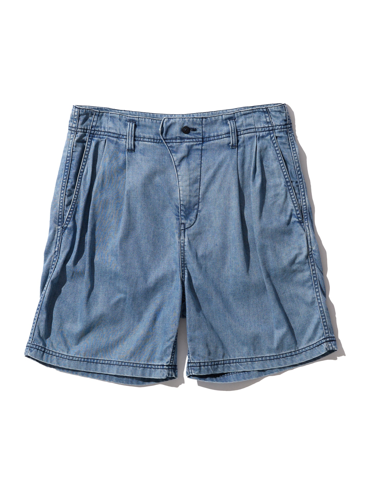 RESEARCHED TUCK SHORTS / COTTON 8.5 oz DENIM