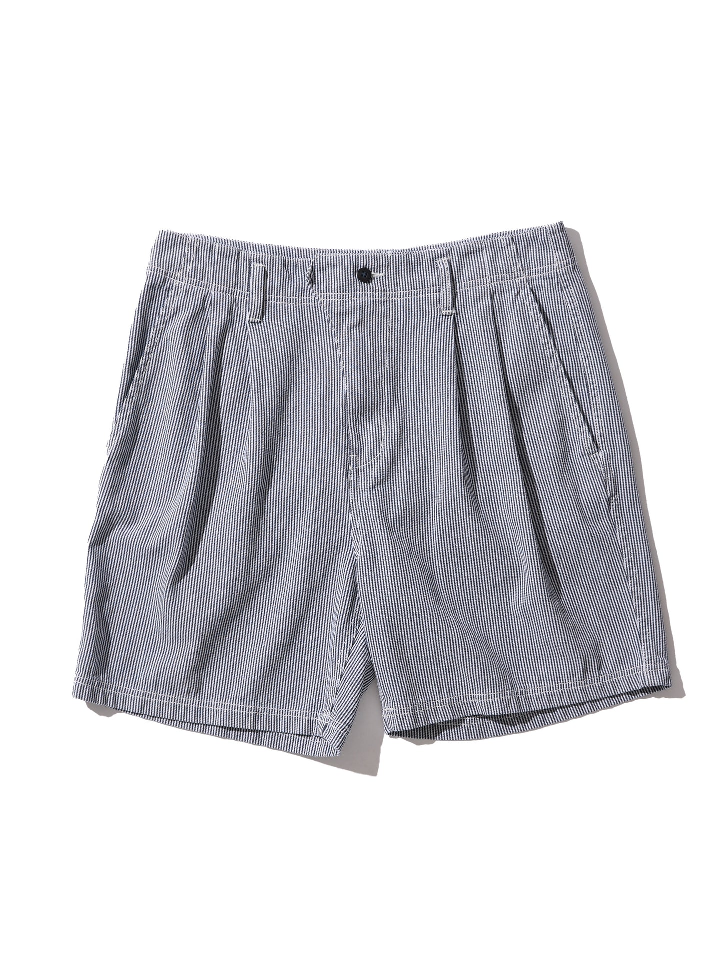 RESEARCHED TUCK SHORTS / COTTON HICKORY STRIPE