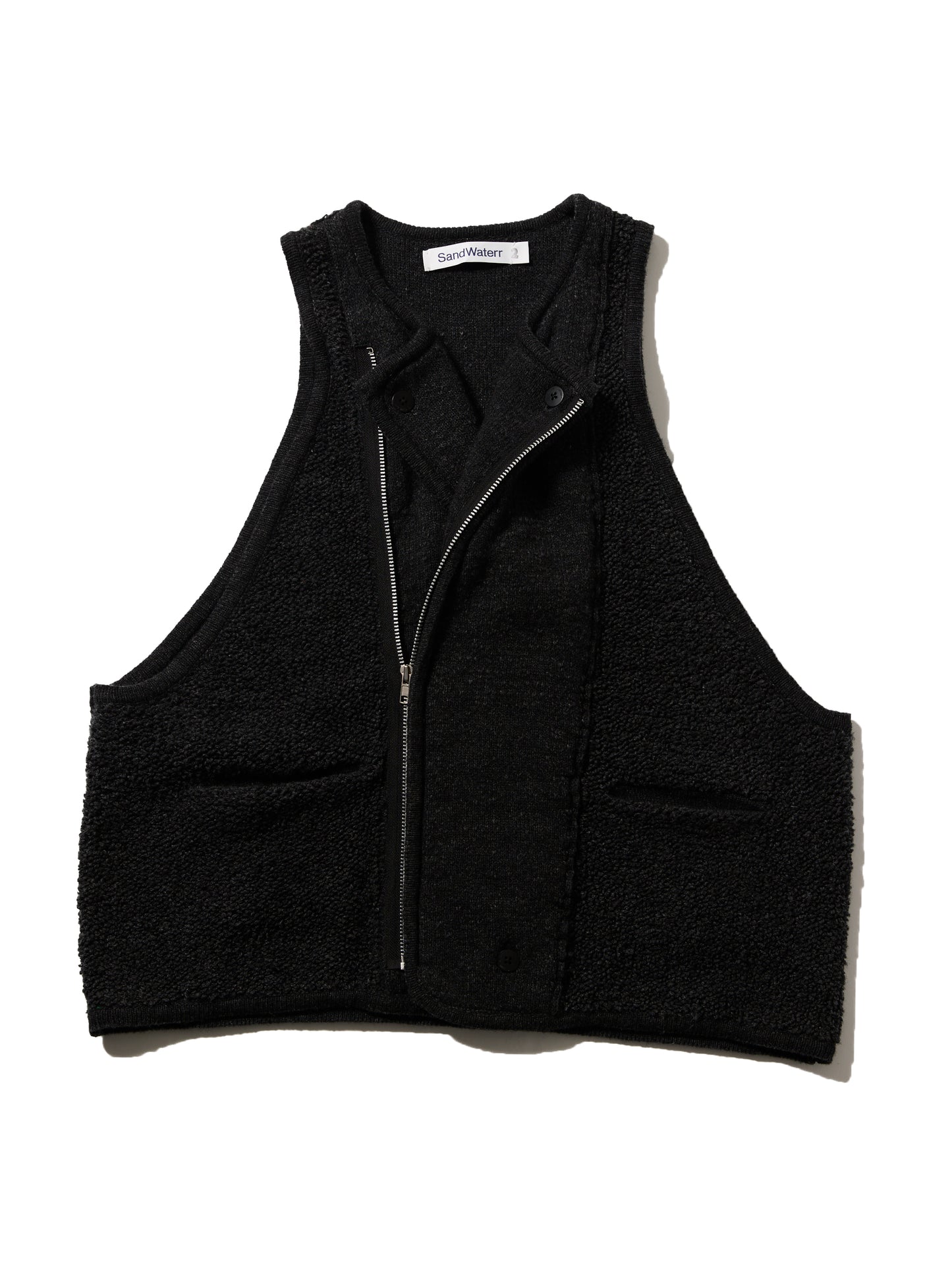 RESEARCHED KNIT VEST / LAMBS WOOL YARN